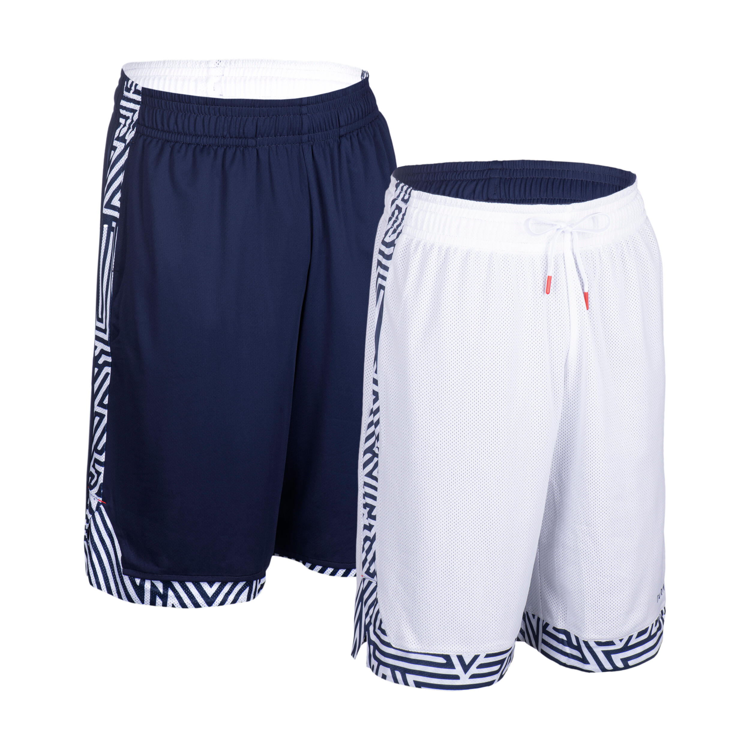 Tarmak Basketballshorts wendbar SH500 Herren weiss/marineblau