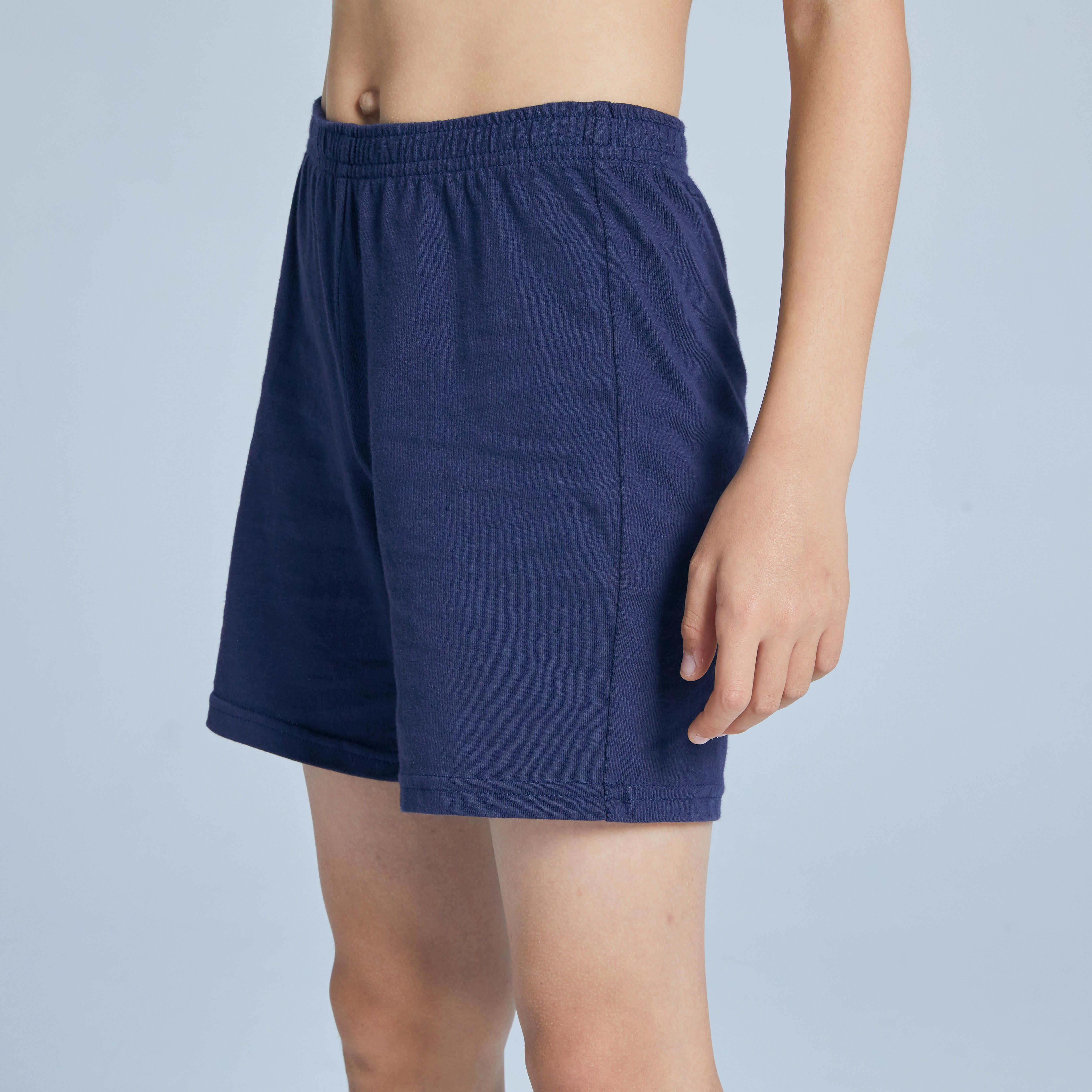 Domyos Shorts 100 Basic Baumwolle Kinder grau