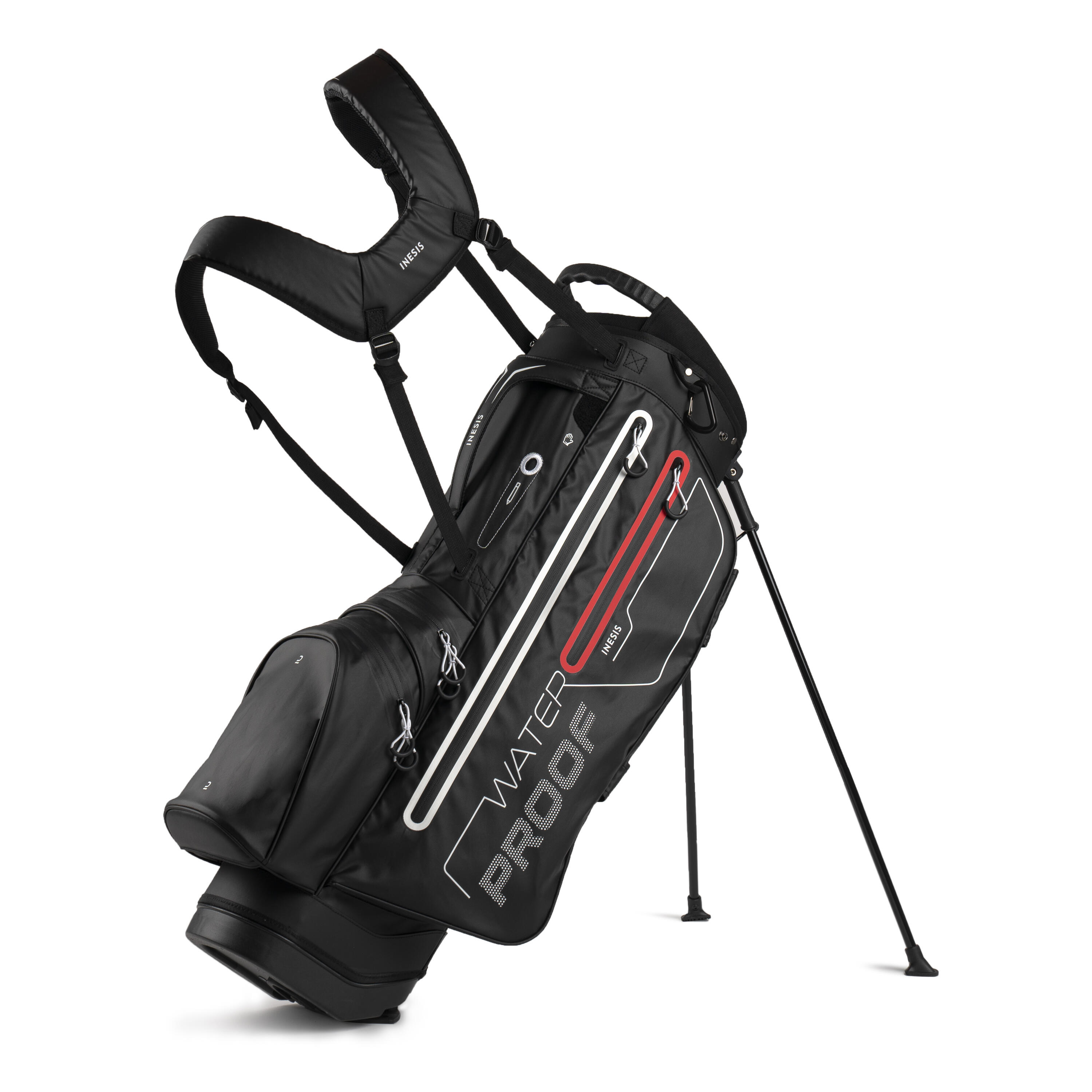 Inesis Golf Standbag wasserdicht schwarz