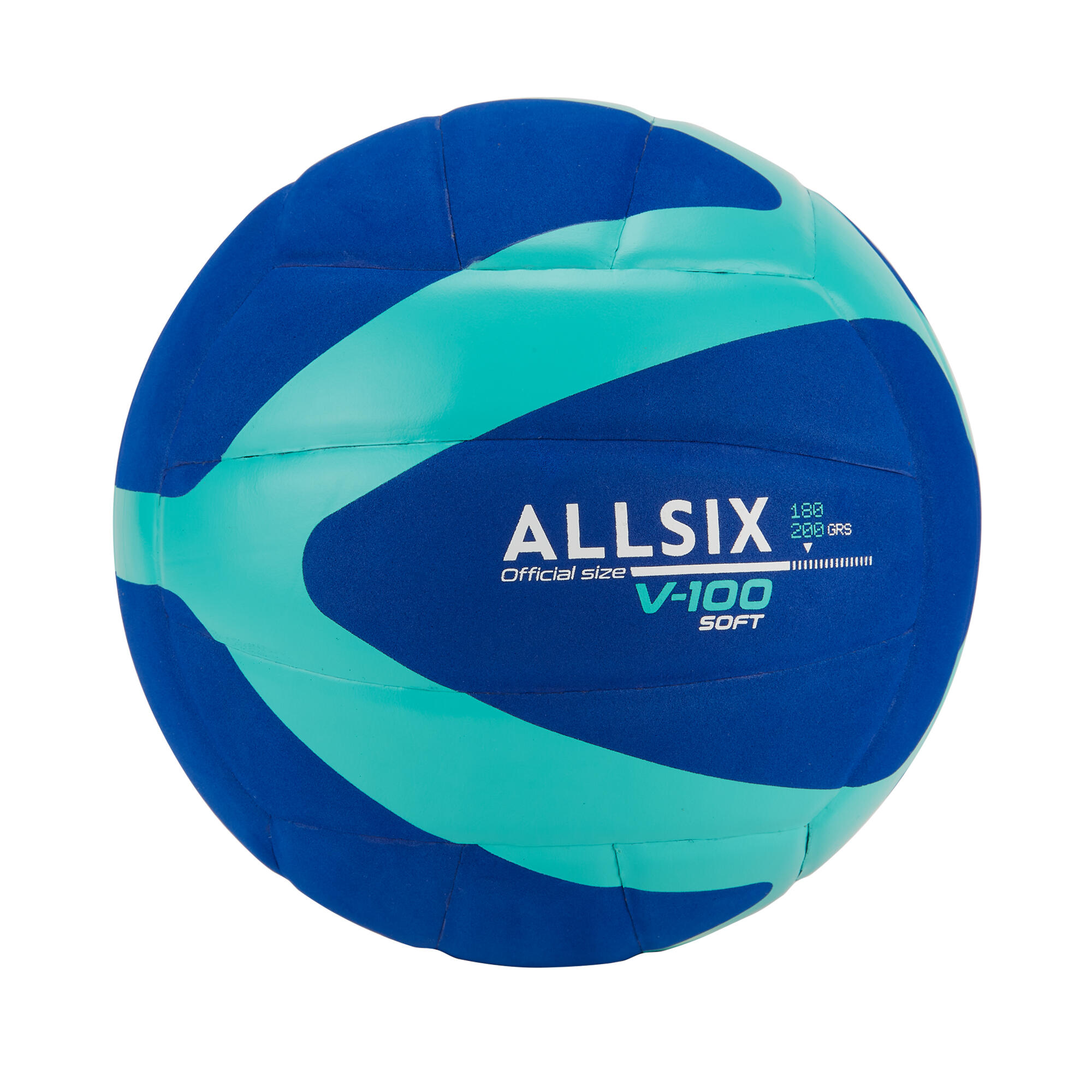 Allsix Volleyball V100 Soft 180–200 g 4–5 Jahre blau