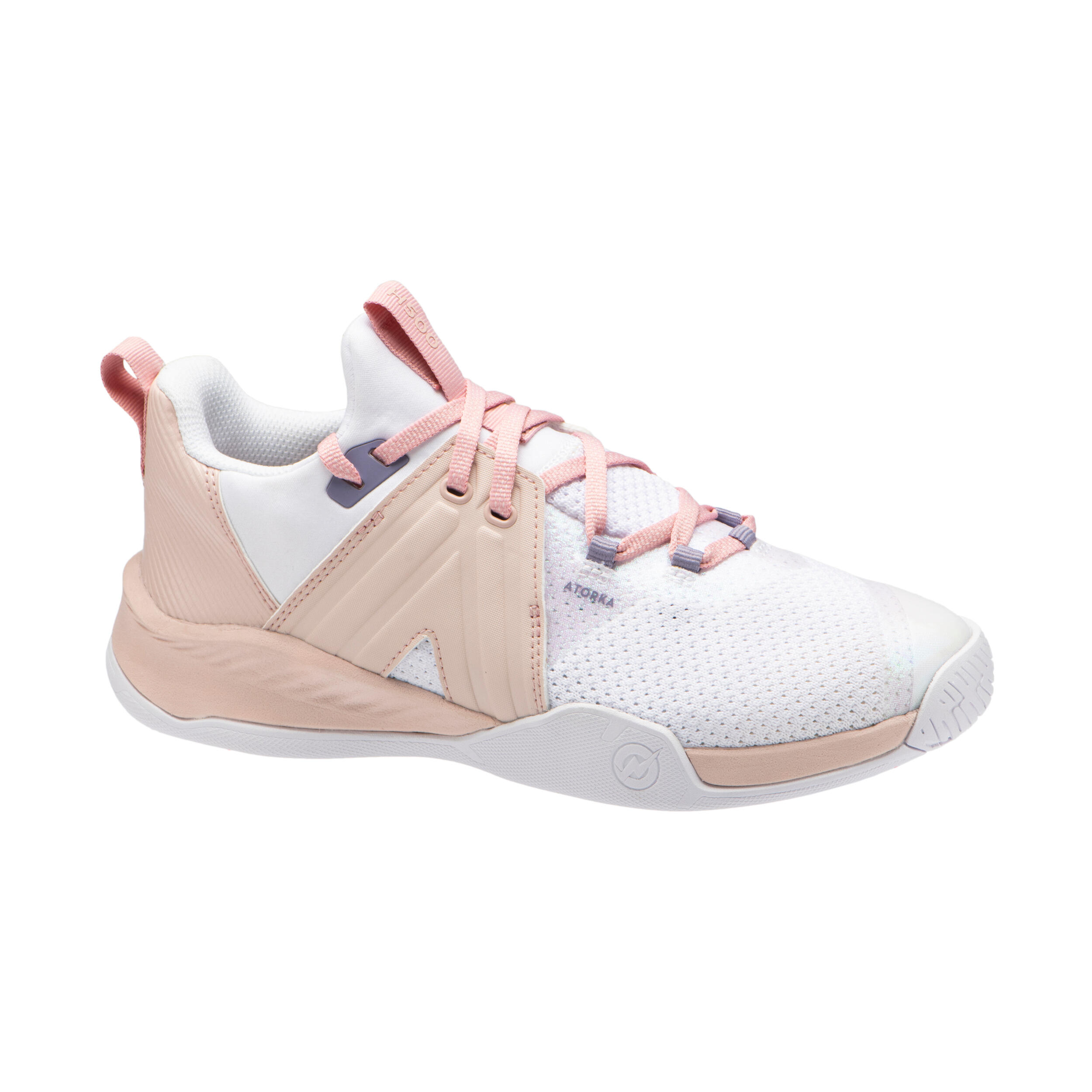 Atorka Handballschuhe H500 Faster Erwachsene rosa/weiss