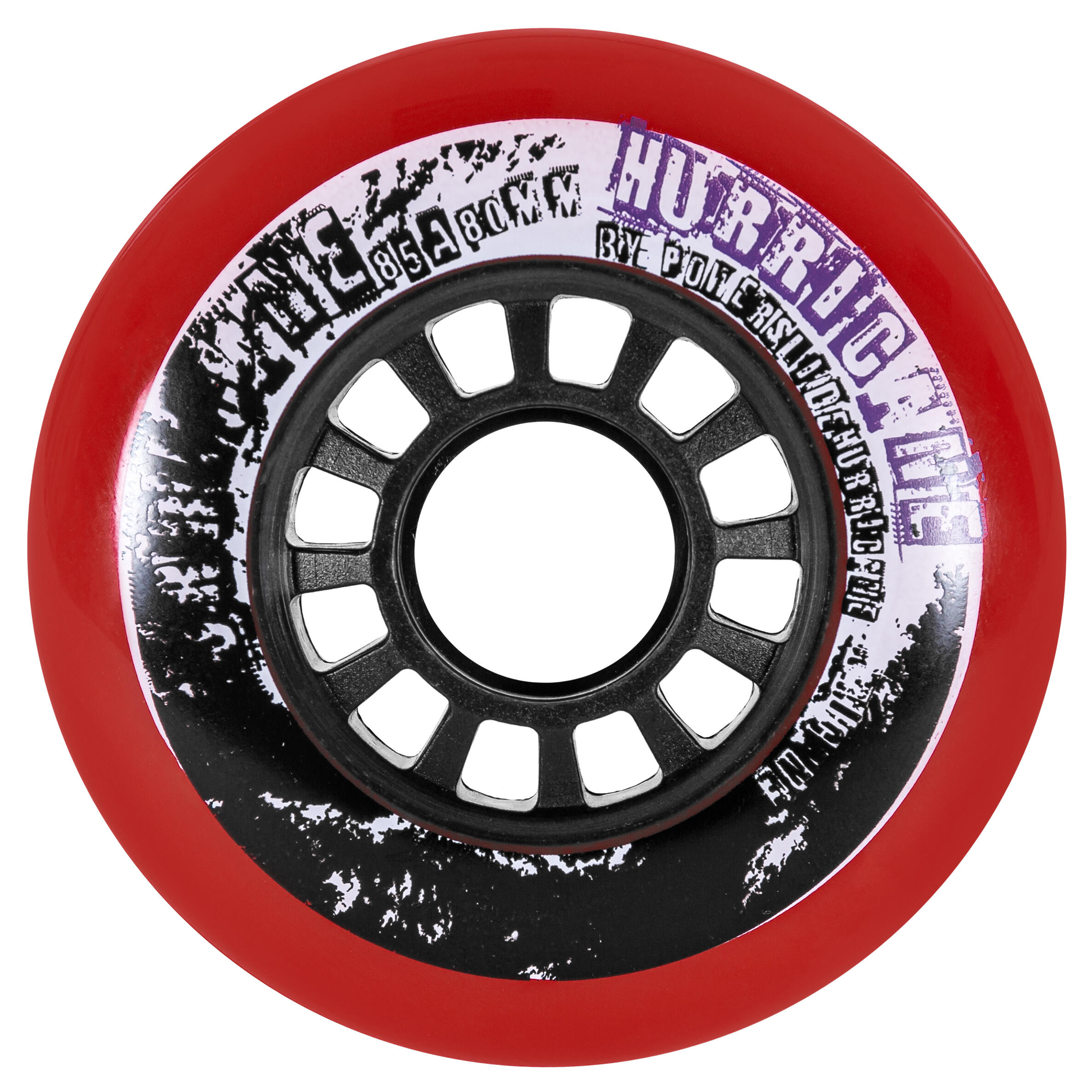 Powerslide Rollen Inliner Hurricane 80 mm 85A rot 4er-Pack