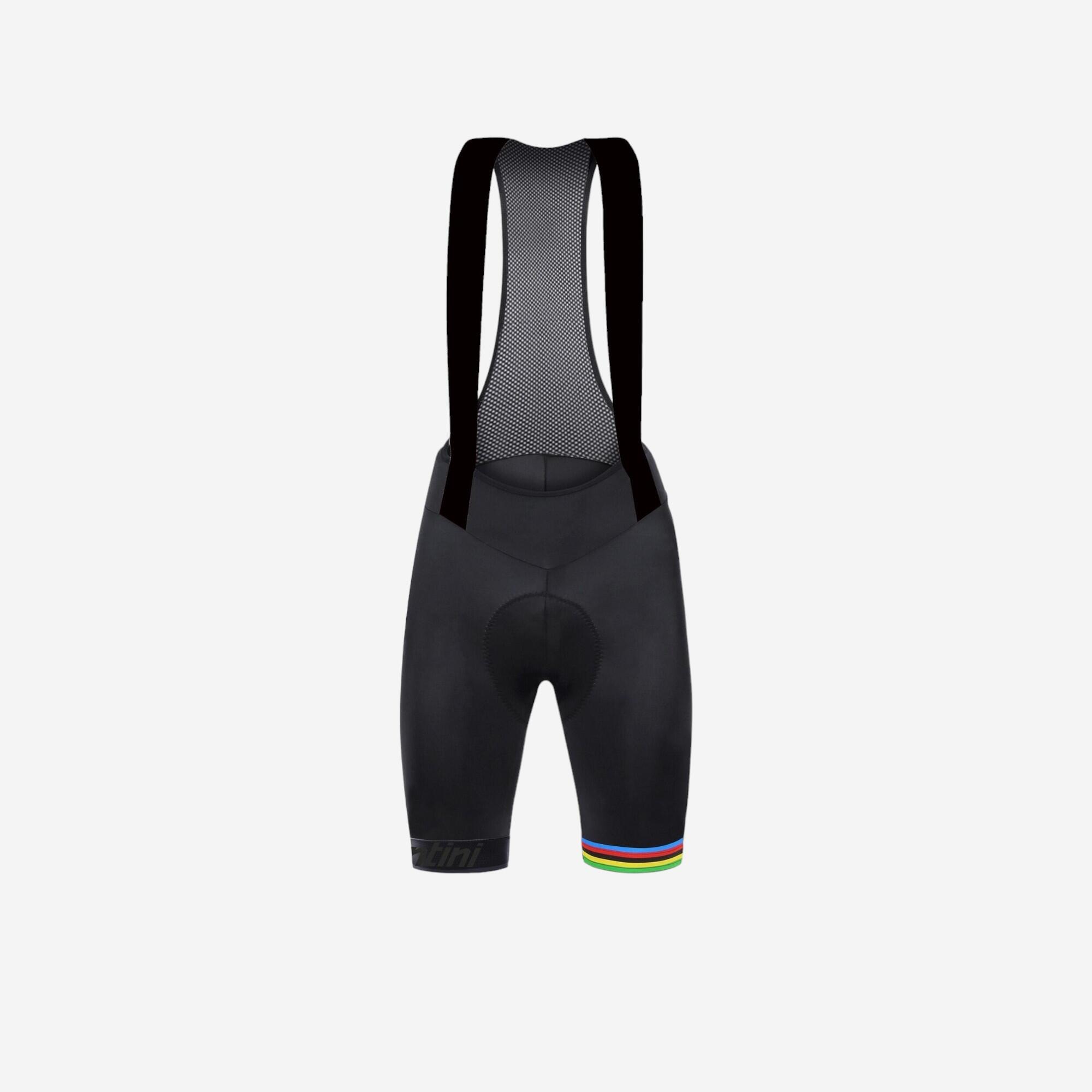 Santini Radhose kurz mit Trägern Santini UCI Rainbow Collection schwarz