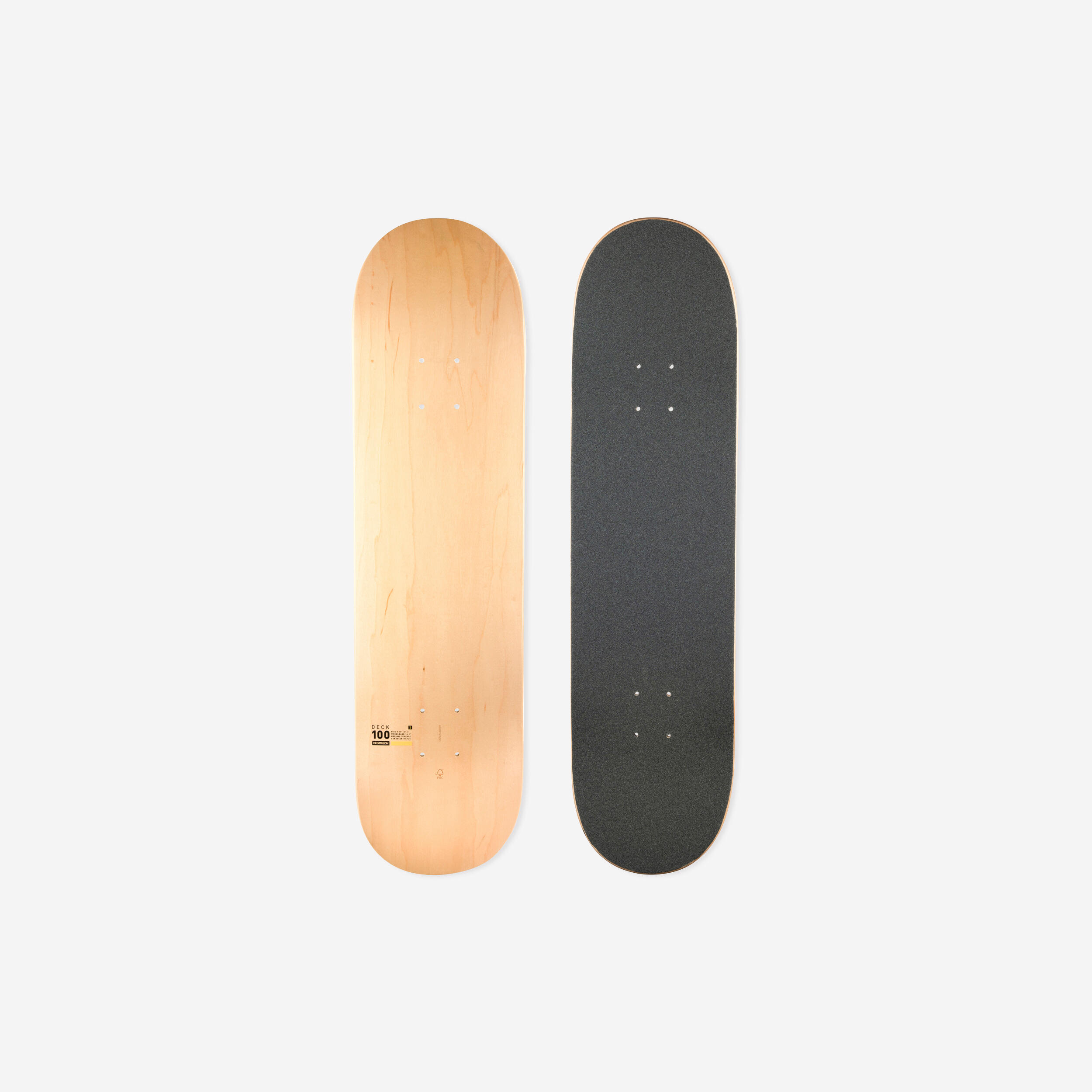 Oxelo Skateboard Deck Ahornholz mit Griptape DK100 Grösse 8"