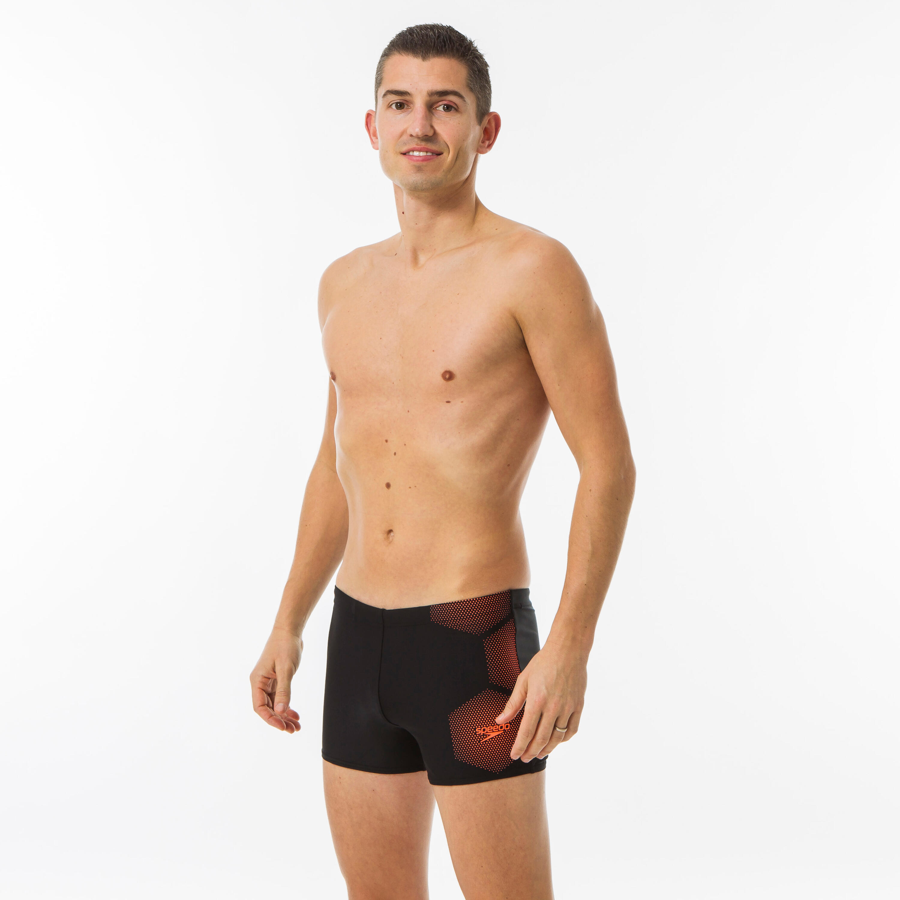 Speedo Boxer-Badehose Speedo Tech Herren schwarz/rot