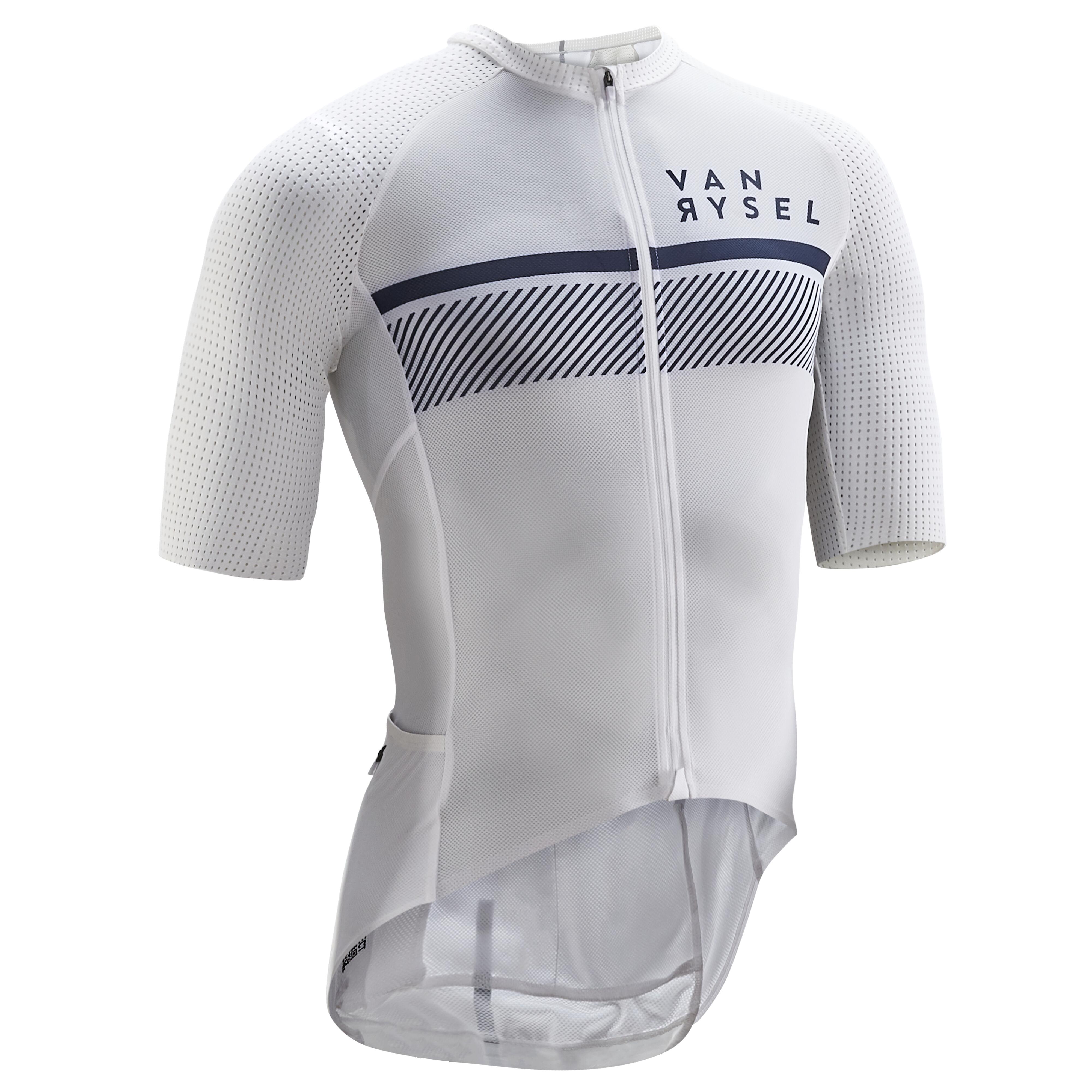 Van Rysel Fahrradtrikot Rennrad kurzarm Racer Ultralight Team Herren weiß