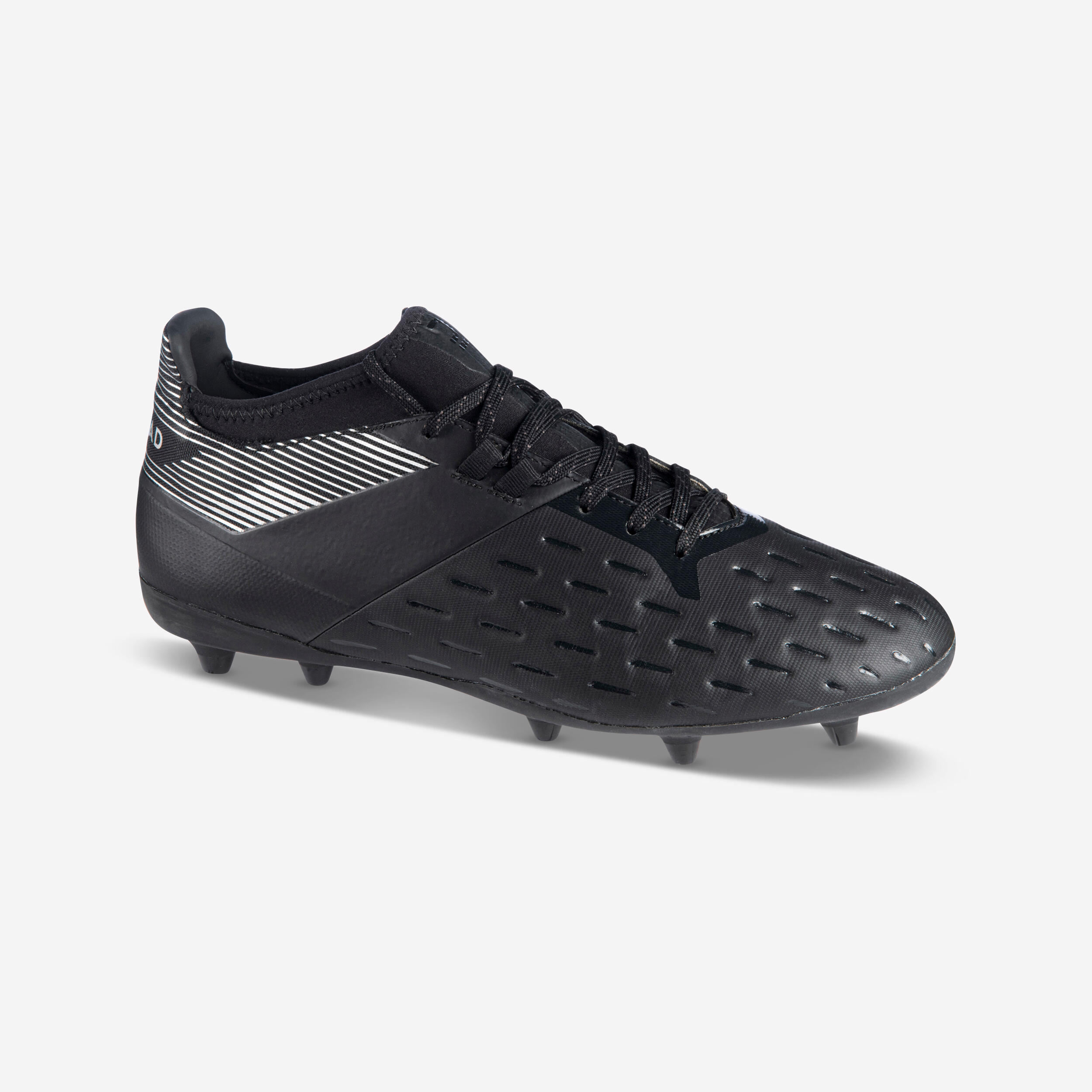Offload Rugbyschuhe Advance 500 FG gegossene Sohle Kunstrasen Herren schwarz/grau