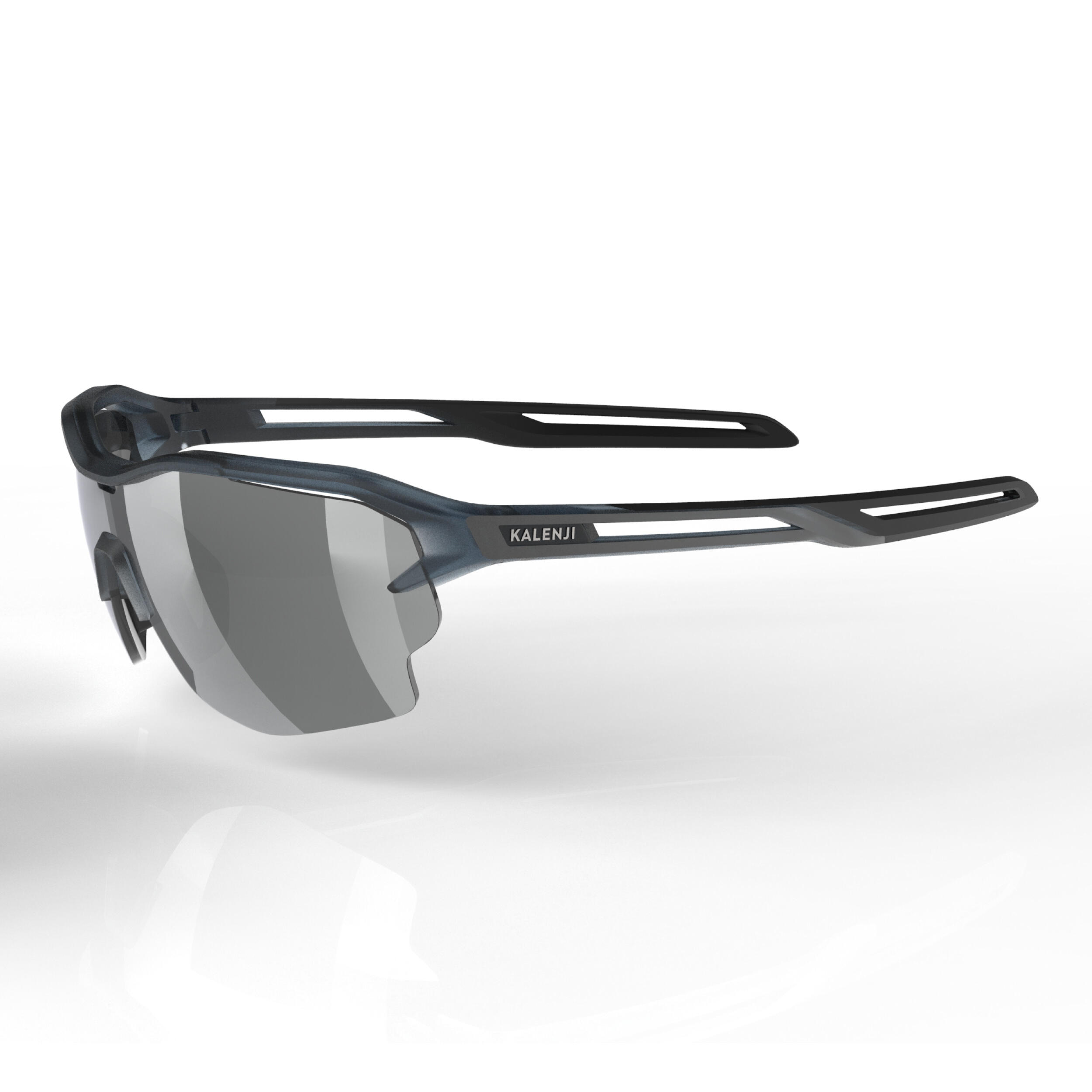 Kalenji Sonnenbrille Laufsport Runperf 2 Kat. 3 Erwachsene transparent blau/silber