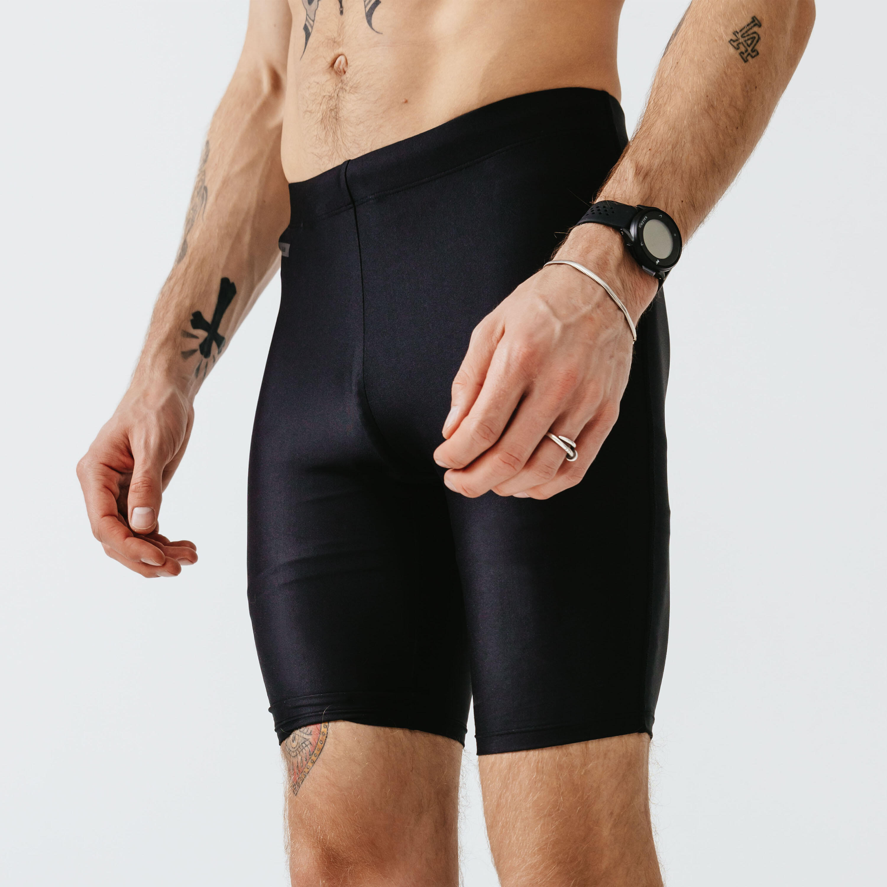 Kalenji Laufshorts Tights atmungsaktiv Dry Herren schwarz