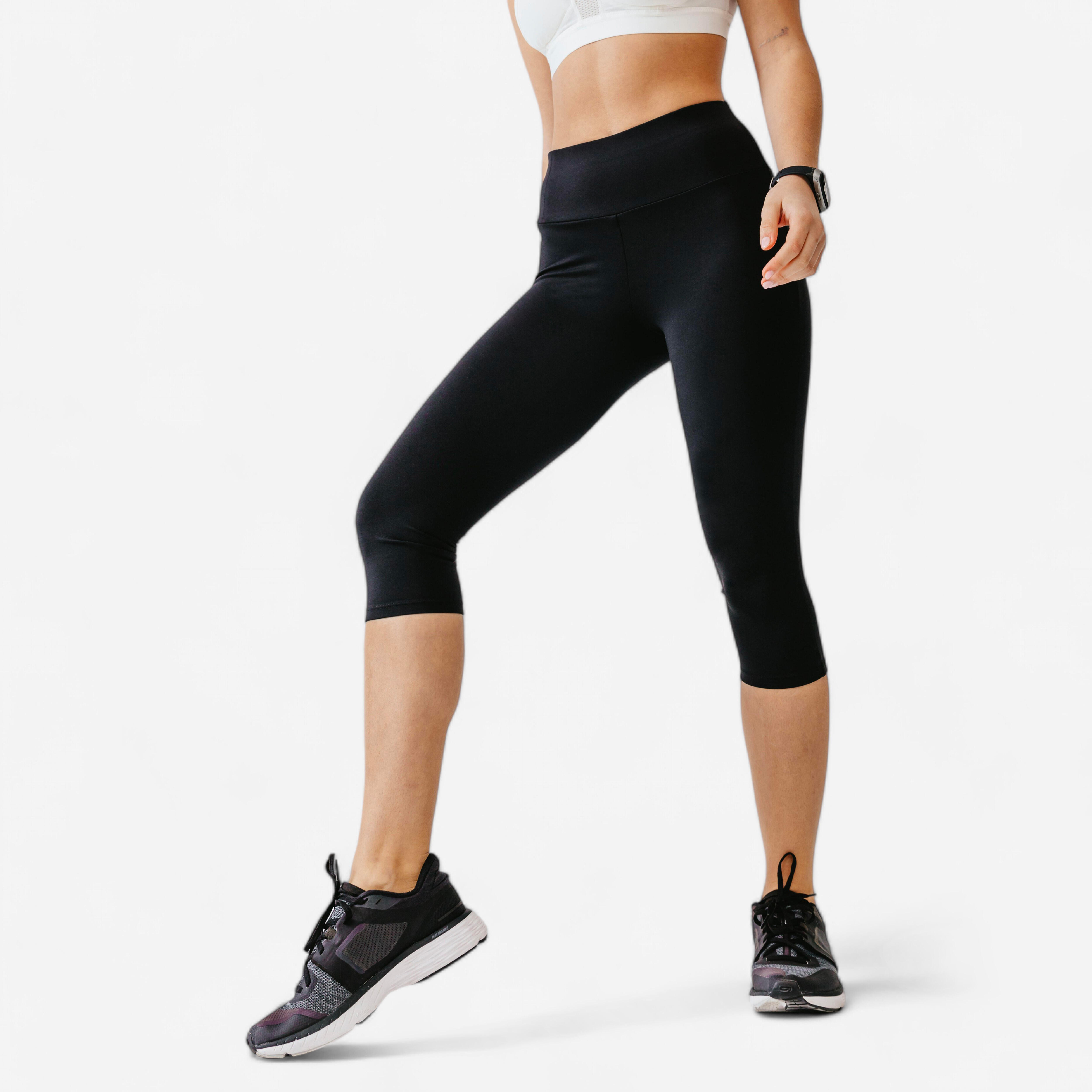 Kalenji Laufhose 3/4 Tights Support Damen schwarz