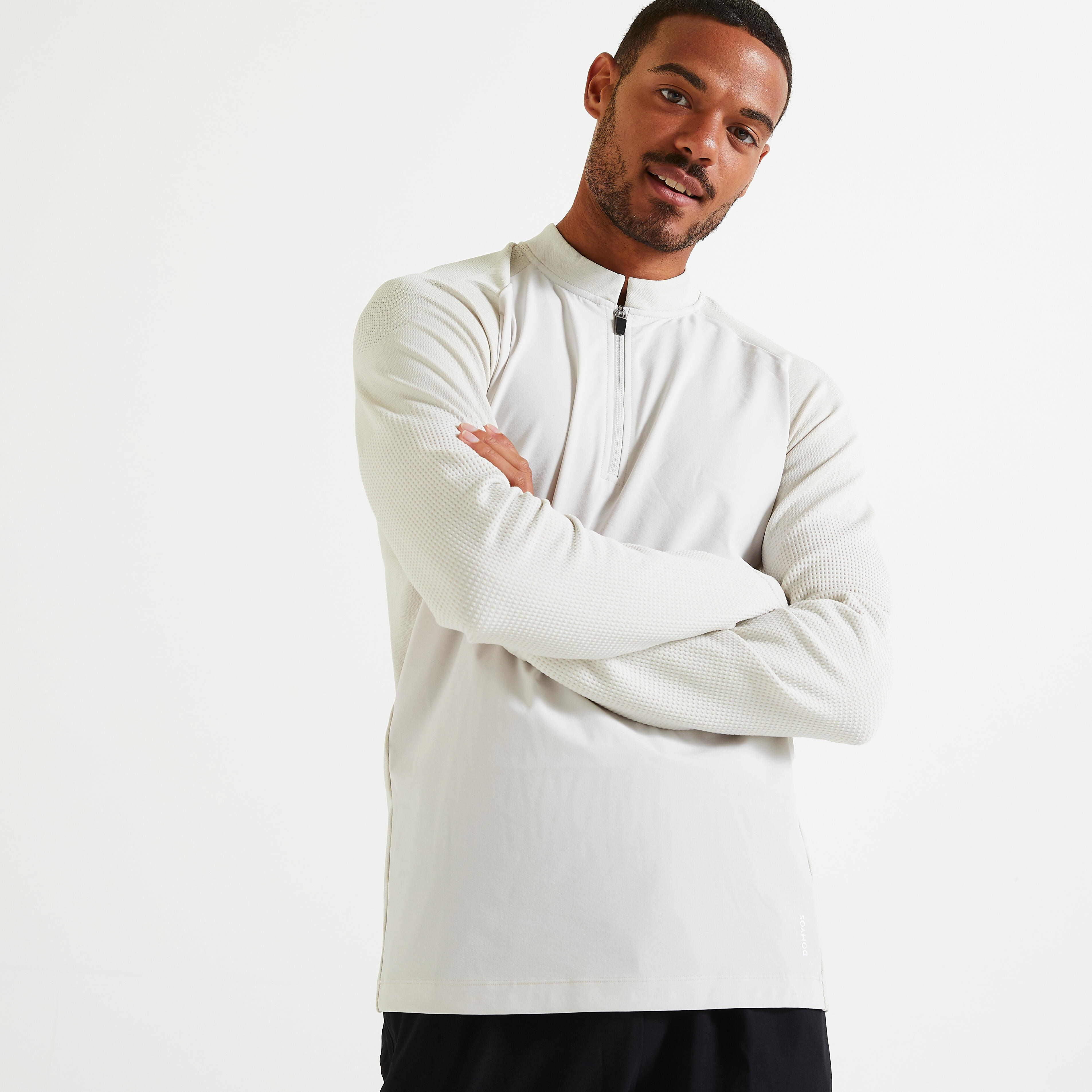 Domyos T-Shirt Fitnesstraining beige unifarben