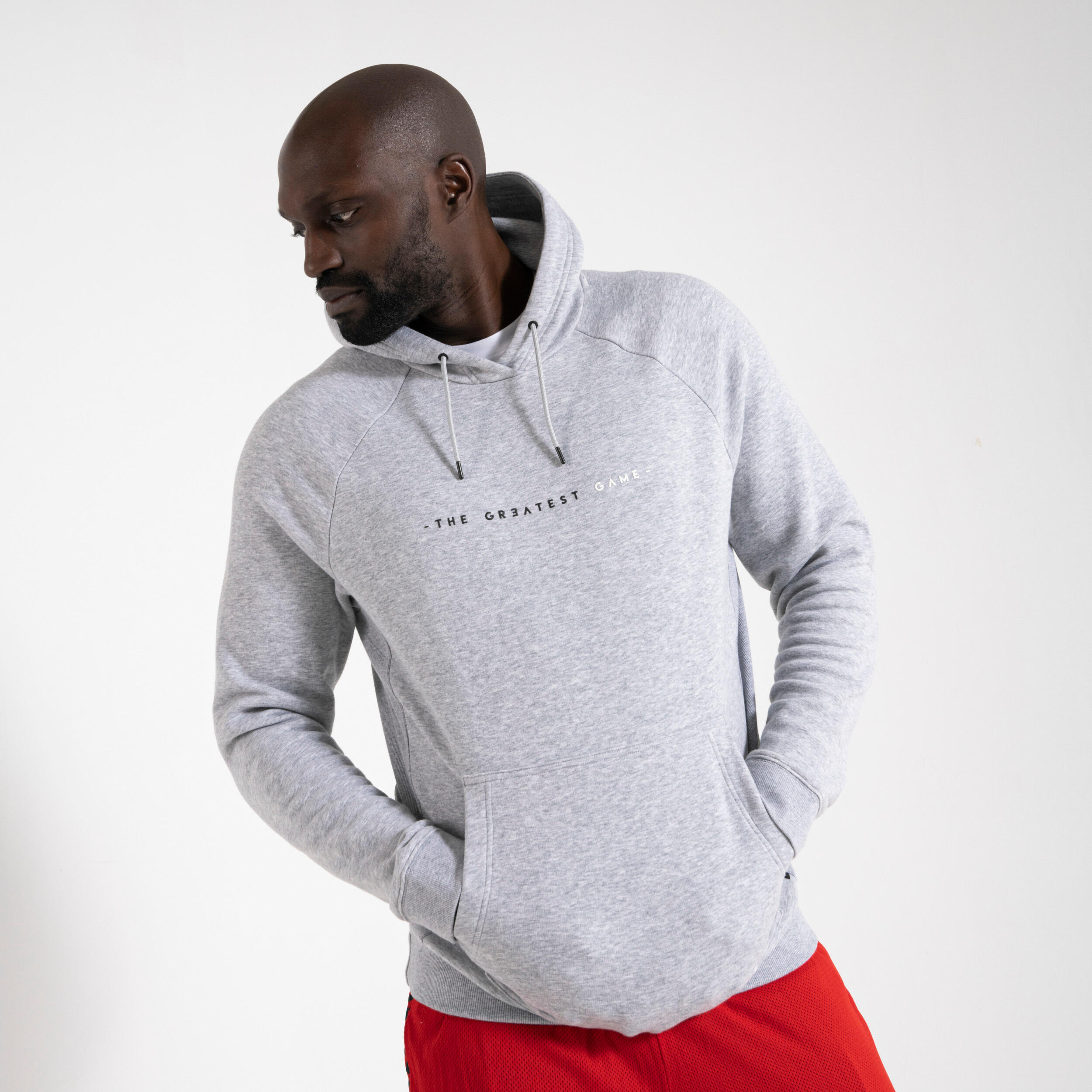 Tarmak Sweatshirt mit Kapuze Basketball Hoodie H100 Greatest Game hellgrau
