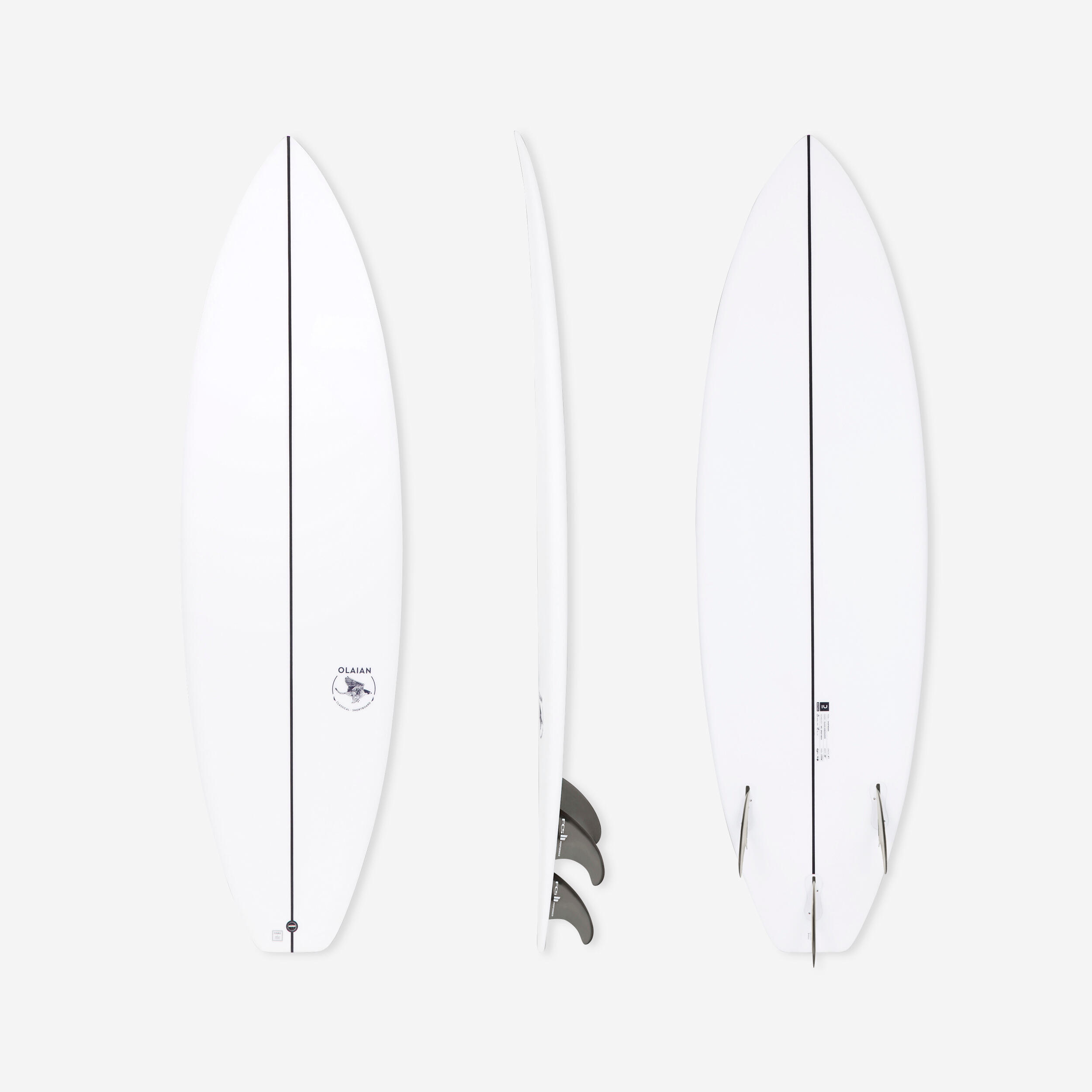 Olaian Surfboard Shortboard 900 6'1" 33 L inkl. 3 FCS2-Finnen