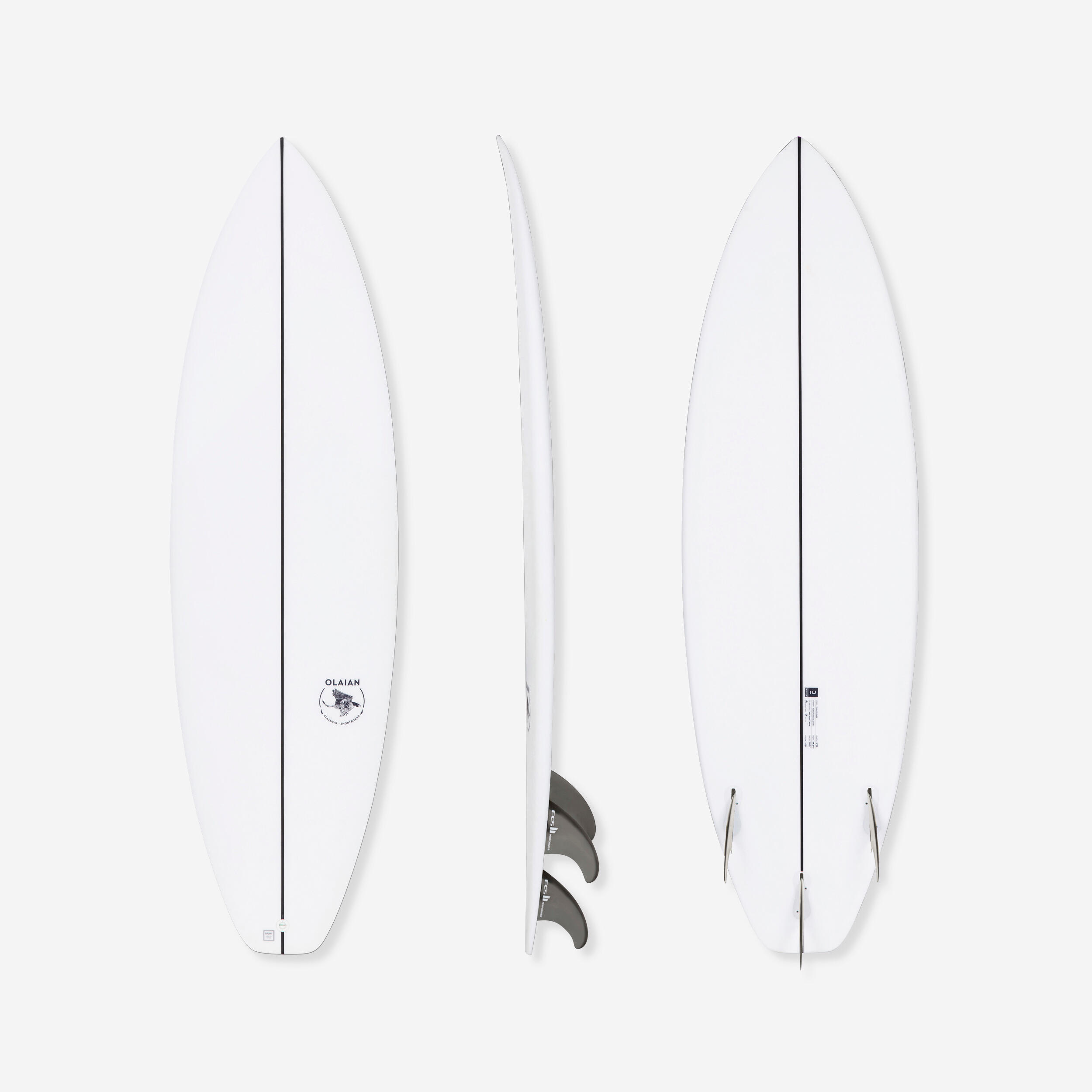 Olaian Surfboard Shortboard 900 5'10" 30 L inkl. 3 Finnen FCS2