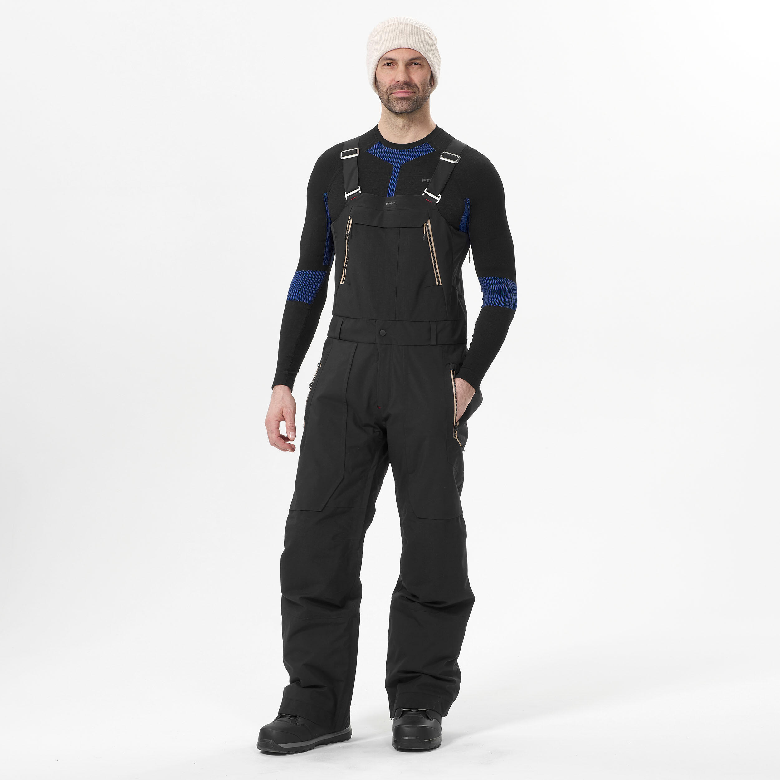 Dreamscape Snowboardhose Latzhose Herren - SNB 900 UP wasserdicht schwarz