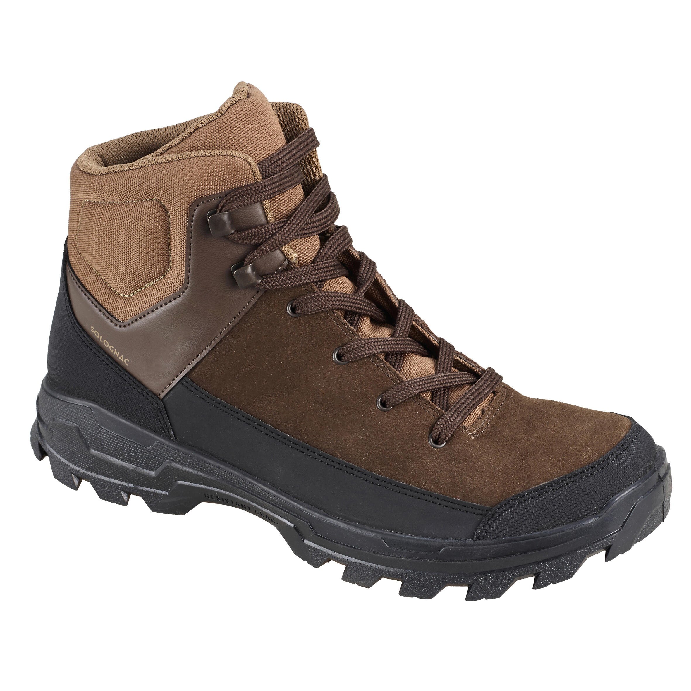 Solognac Jagdstiefel CROSSHUNT 100 Damen halbhoch, atmungsaktiv Leder braun