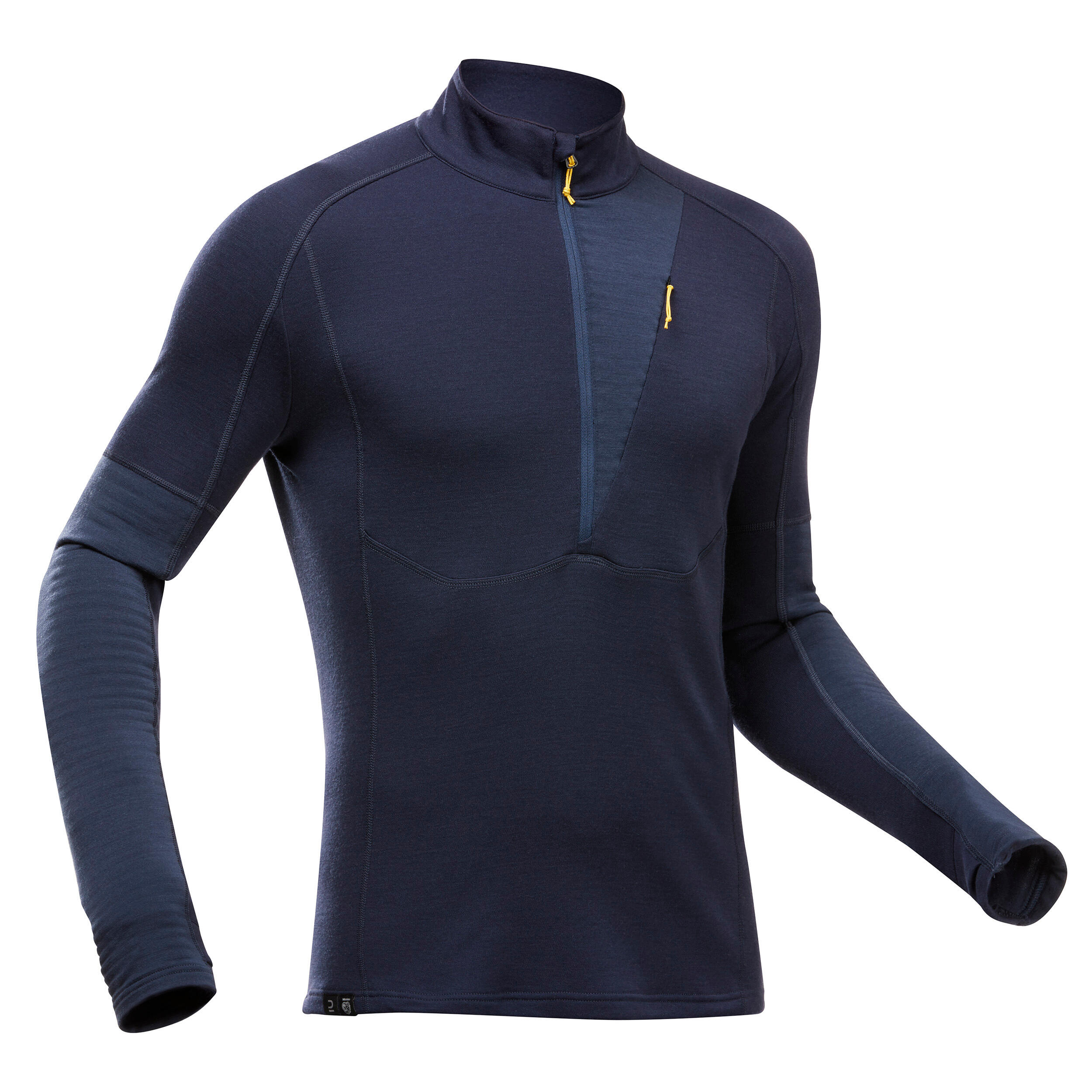 Forclaz Merino Shirt Trekking MT900 langarm hoher Kragen Zip Herren