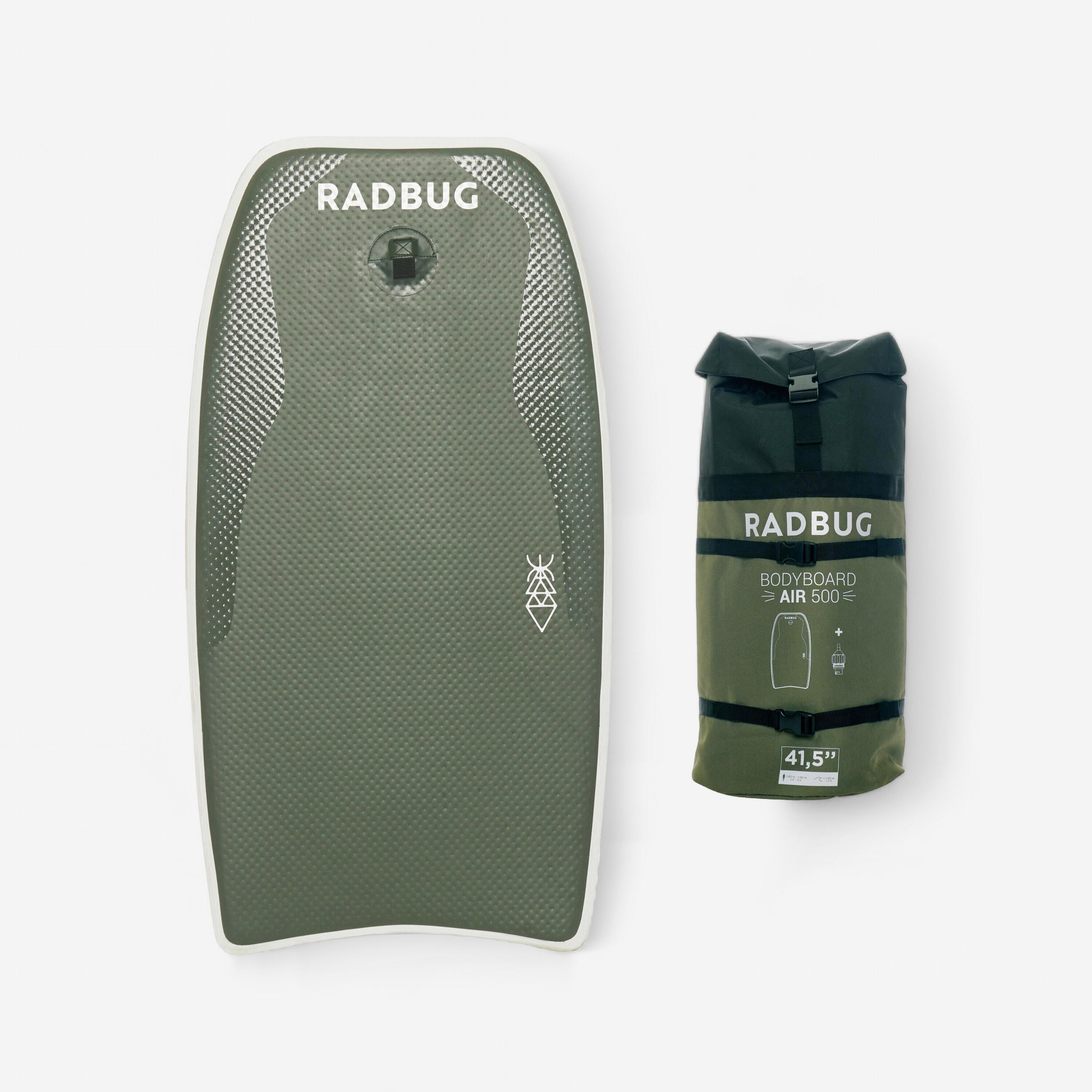 Radbug Bodyboard aufblasbar AIR 500 mit Rucksack khaki Pumpe nicht inklusive