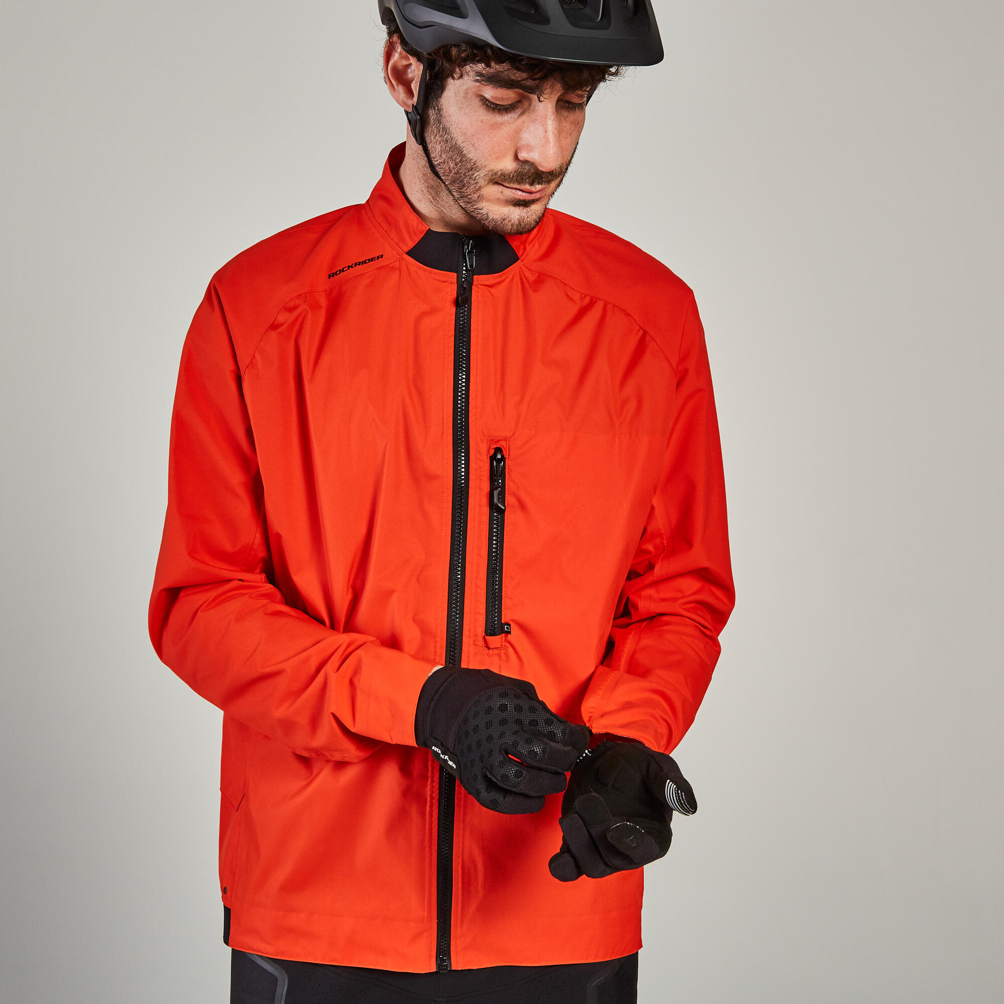 Rockrider Fahrrad Regenjacke MTB ST 500 rot
