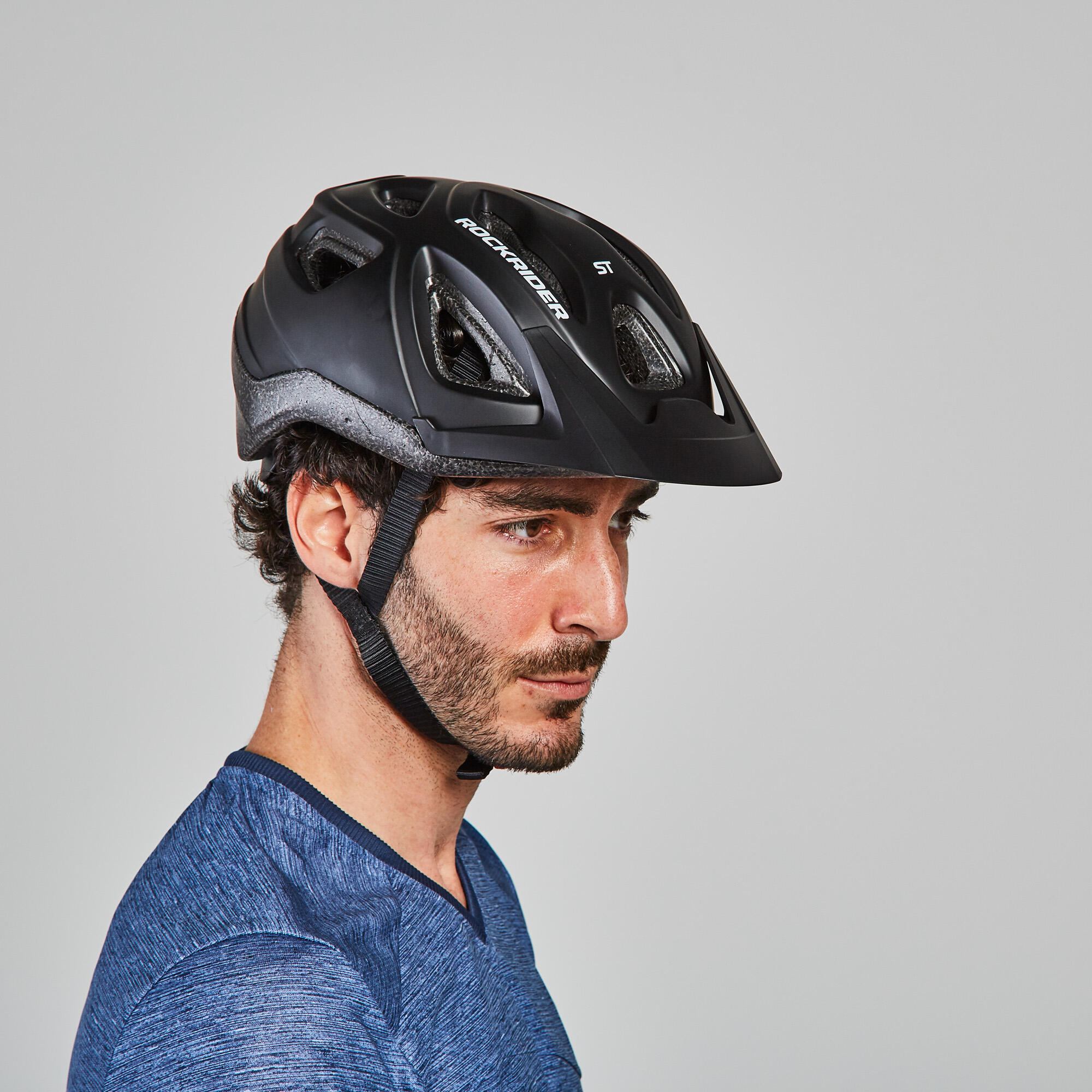 Rockrider Fahrradhelm MTB ST 100 schwarz