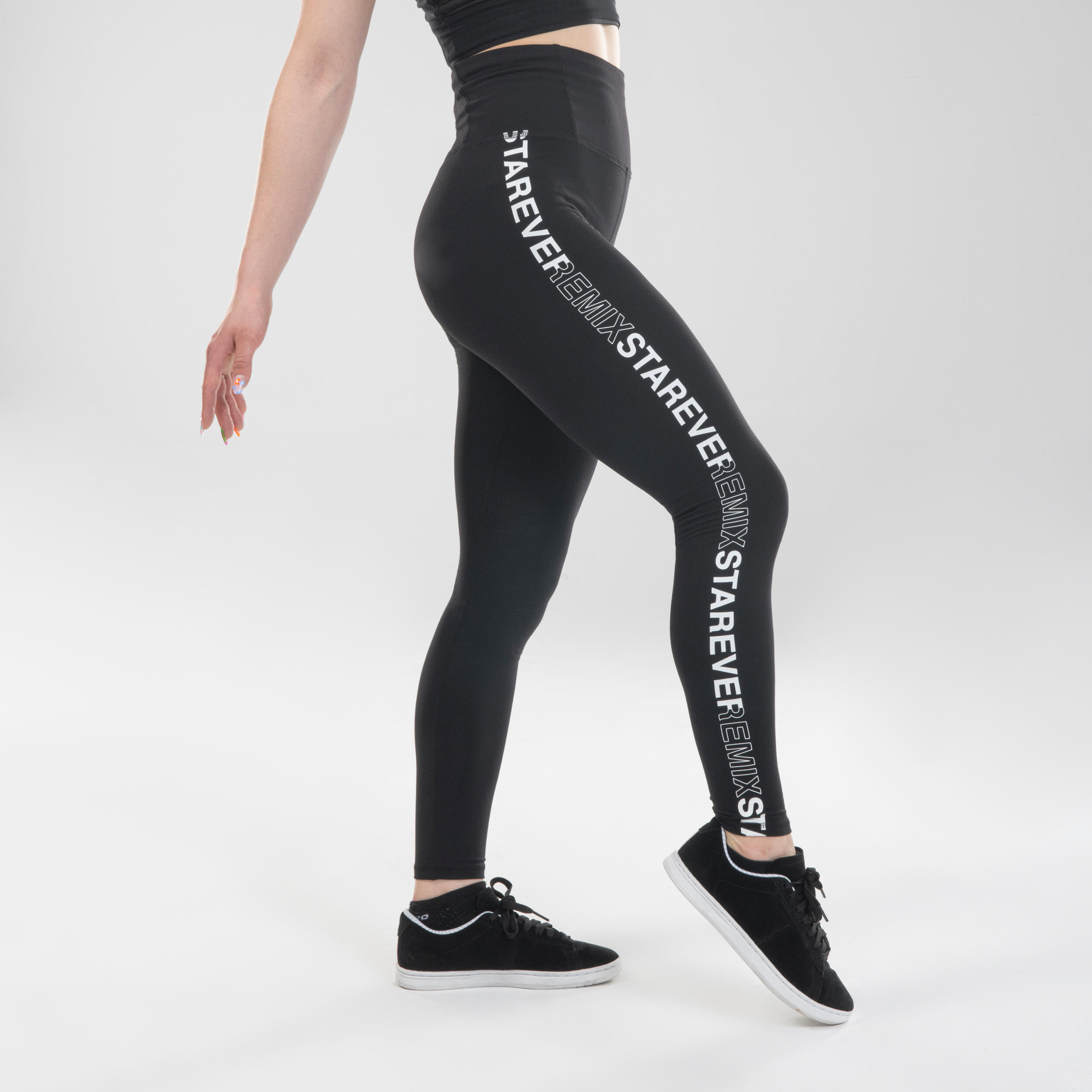 Starever Tanz-Leggings Urban Dance hoher Taillenbund Damen schwarz