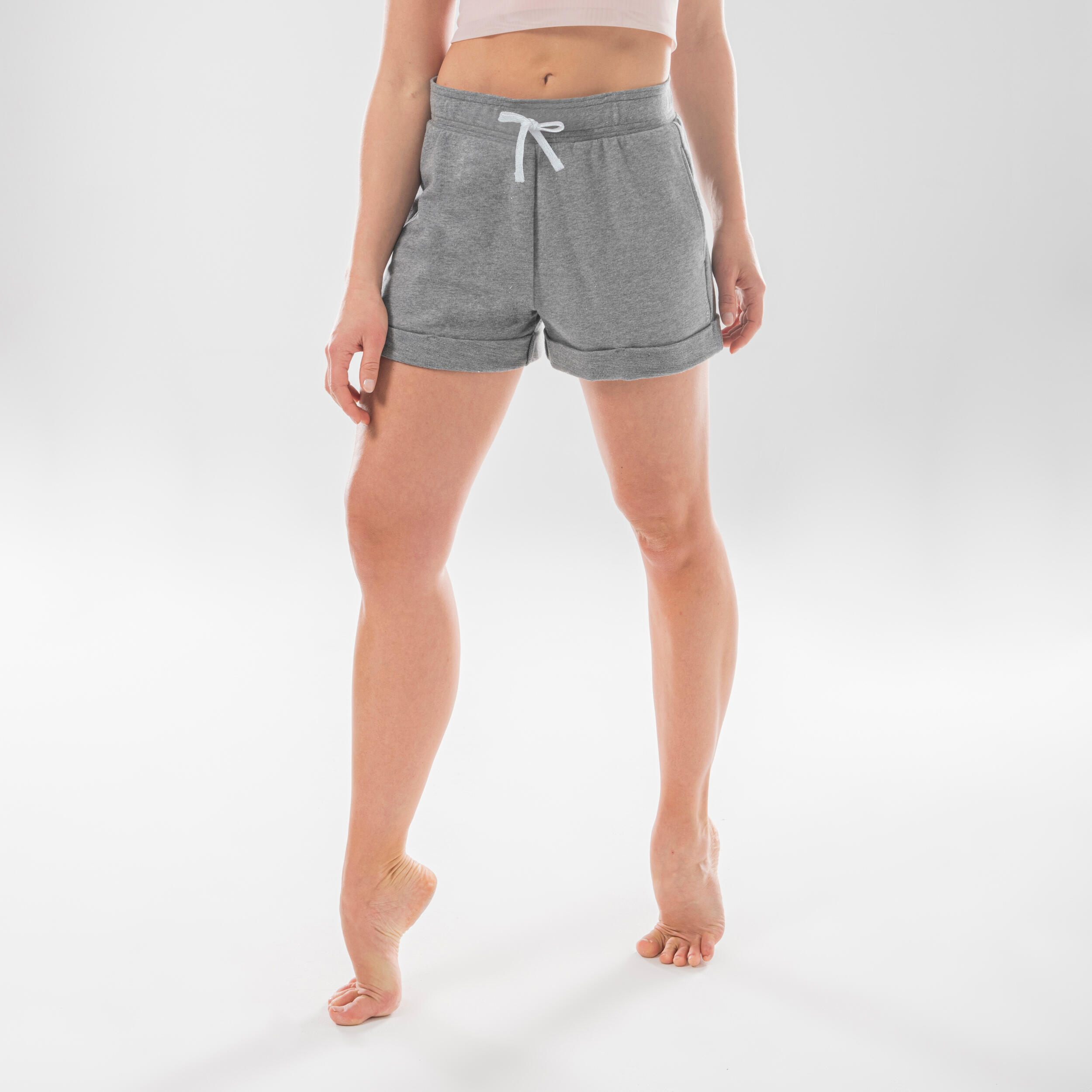 Starever Tanzshorts Modern Dance hoher Taillenbund Damen grau