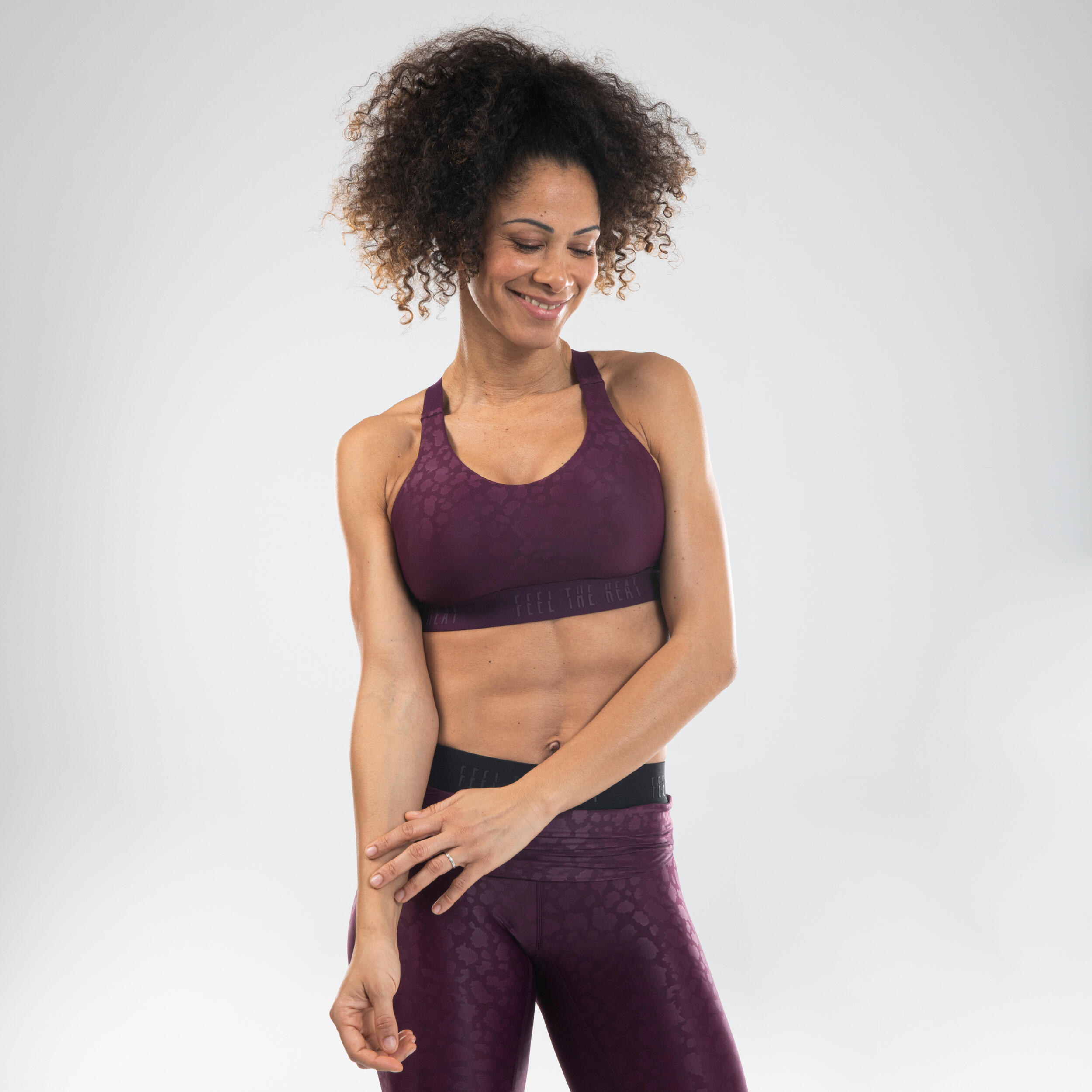 Starever Sport-Bustier Fitness Dance mit Print gelb
