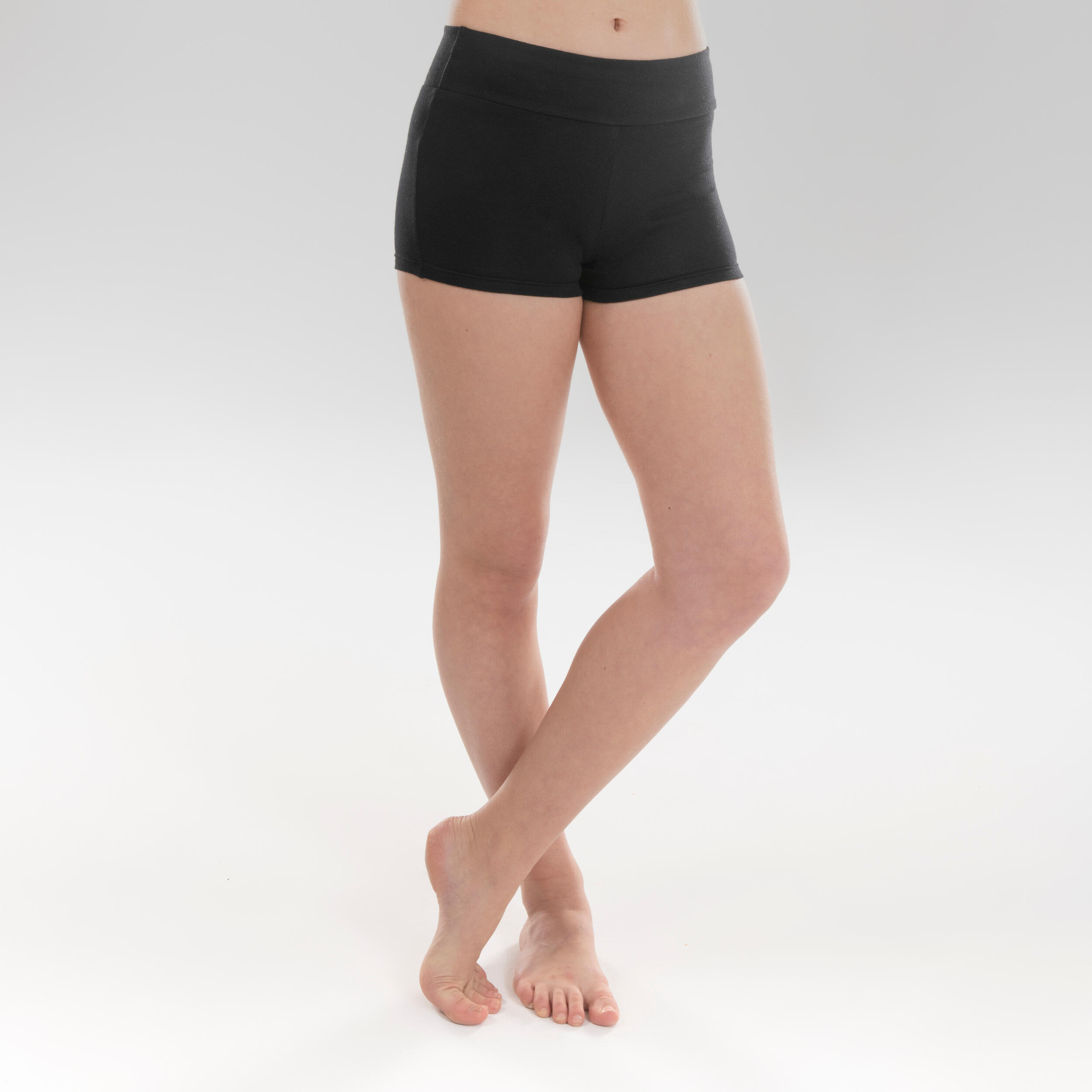 Starever Tanzshorts Modern Dance hoher Taillenbund enganliegend Kinder schwarz