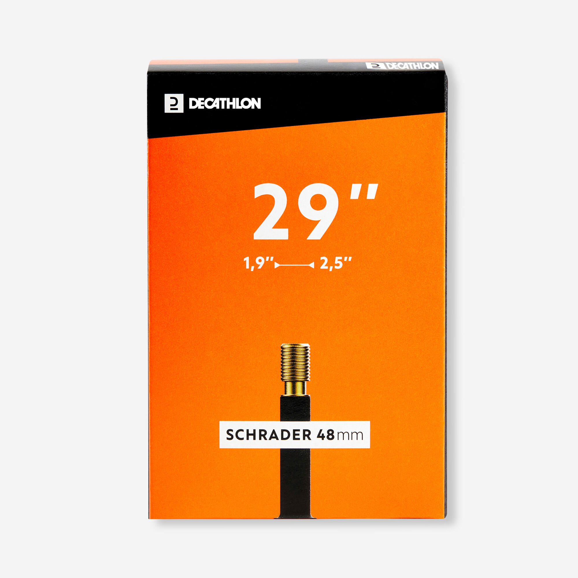 Decathlon Fahrradschlauch 29×1,9/2,5 Autoventil (Schrader) 48 mm