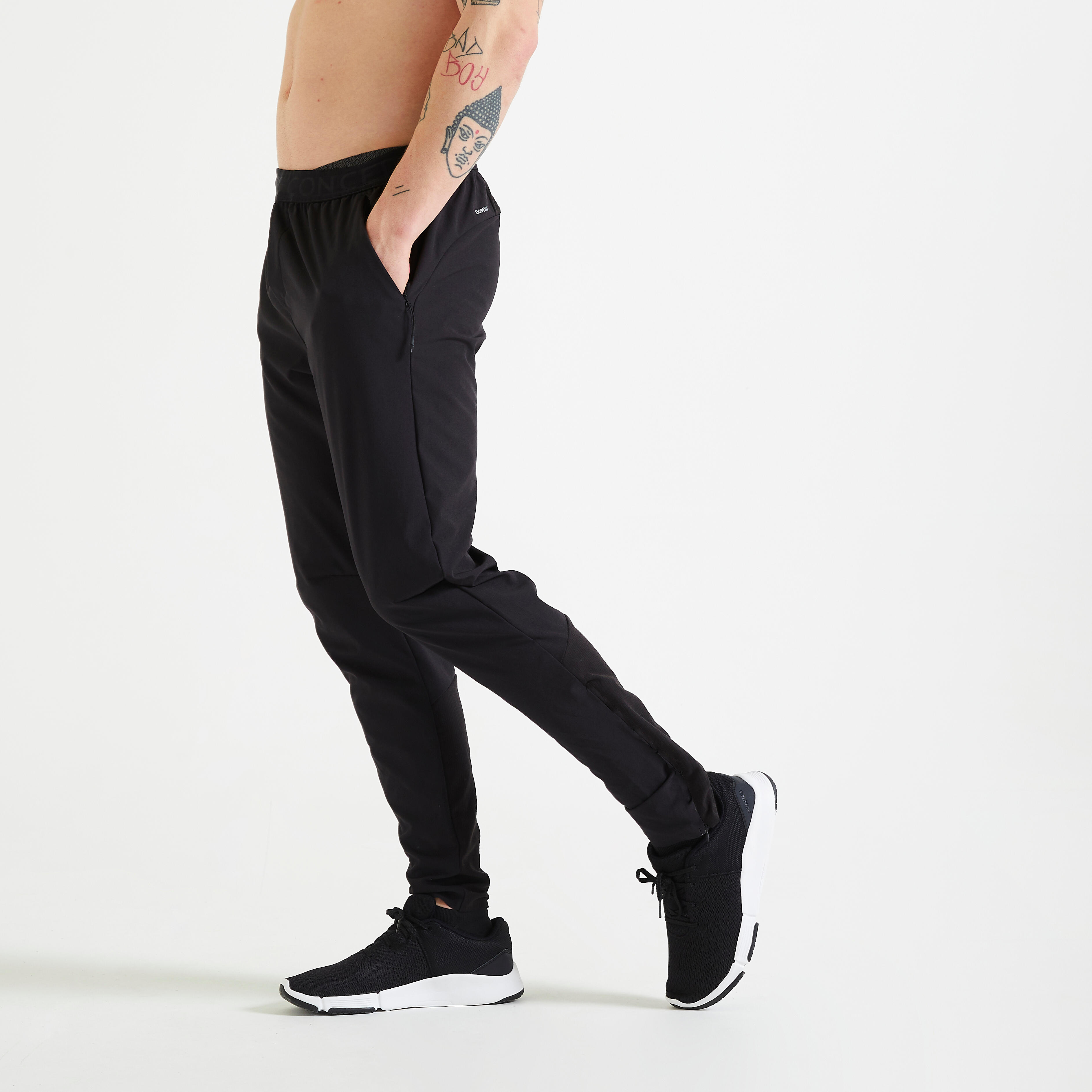 Domyos Trainingshose 900 Fitness Performance slim atmungsaktiv Herren khaki