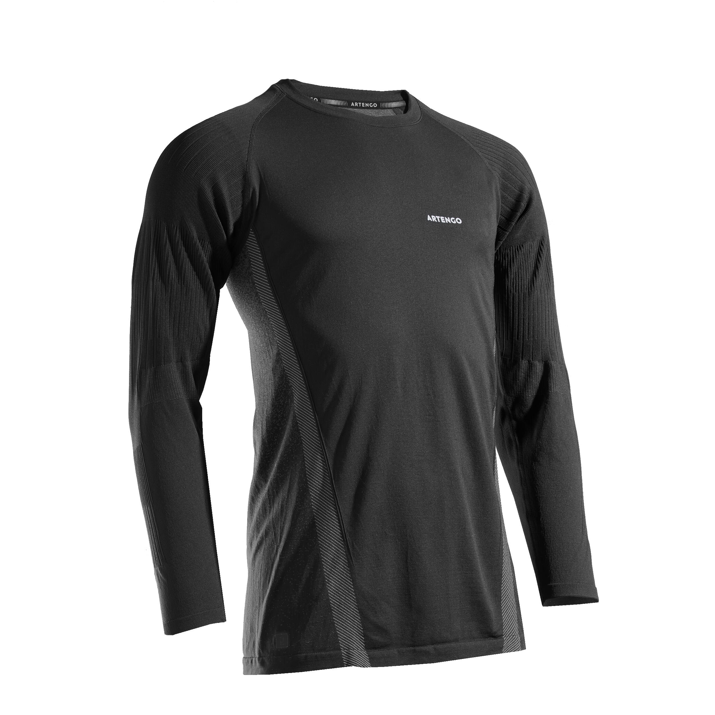 Artengo Tennis Langarmshirt Herren TTS Thermic schwarz