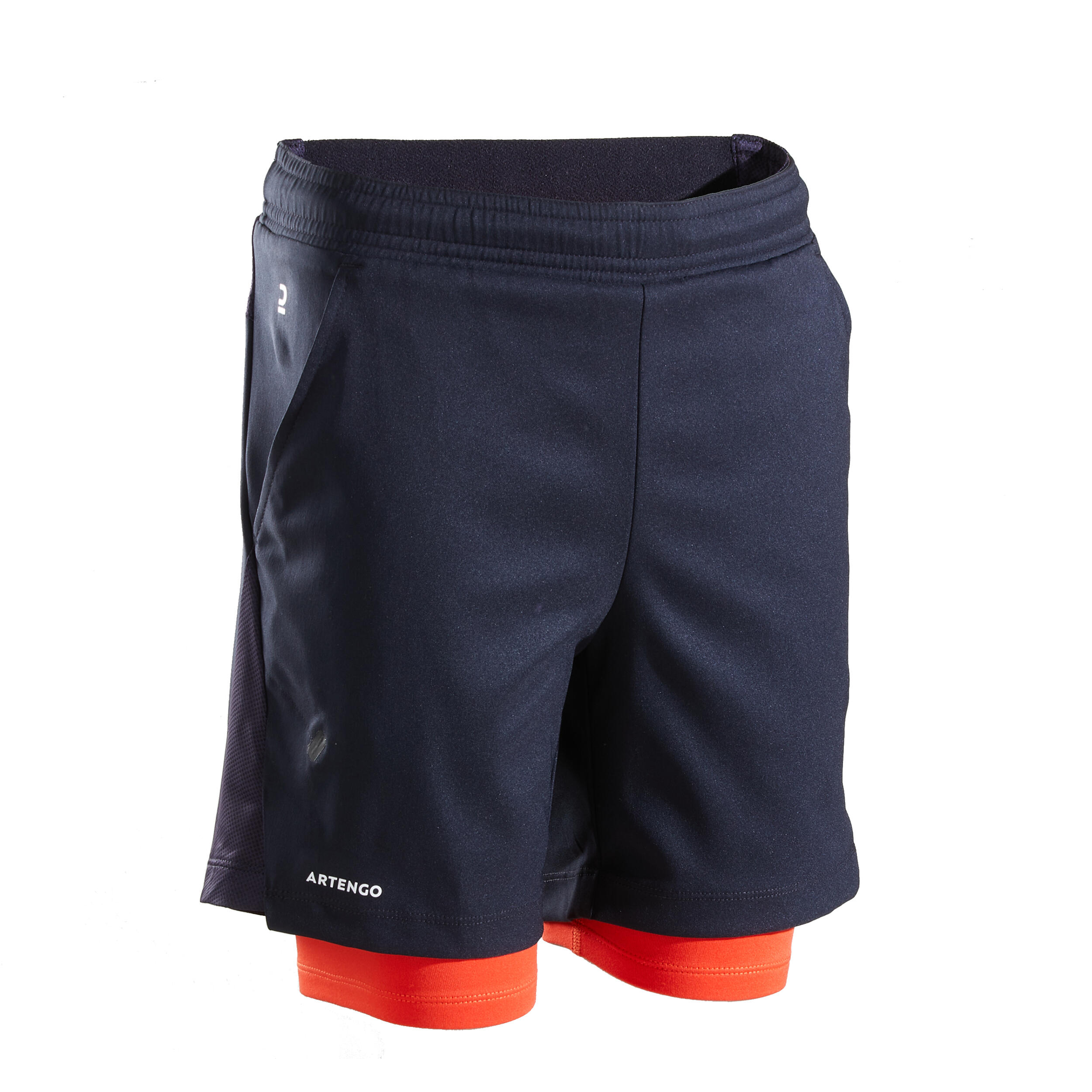 Artengo Tennisshorts Jungen 500 warm schwarz/rot