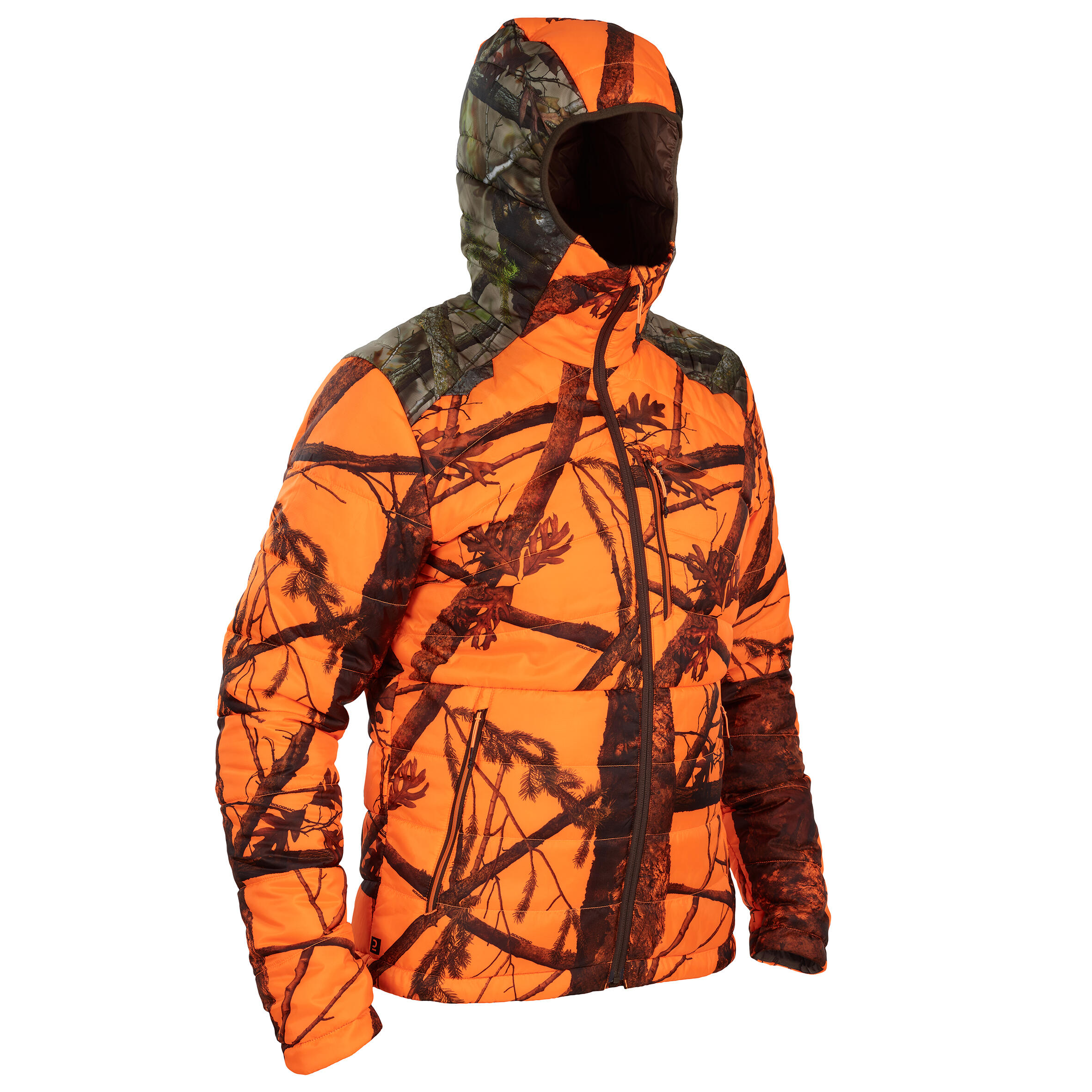 Solognac Jagdjacke / Daunenjacke 900 kompakt camouflage/neonorange