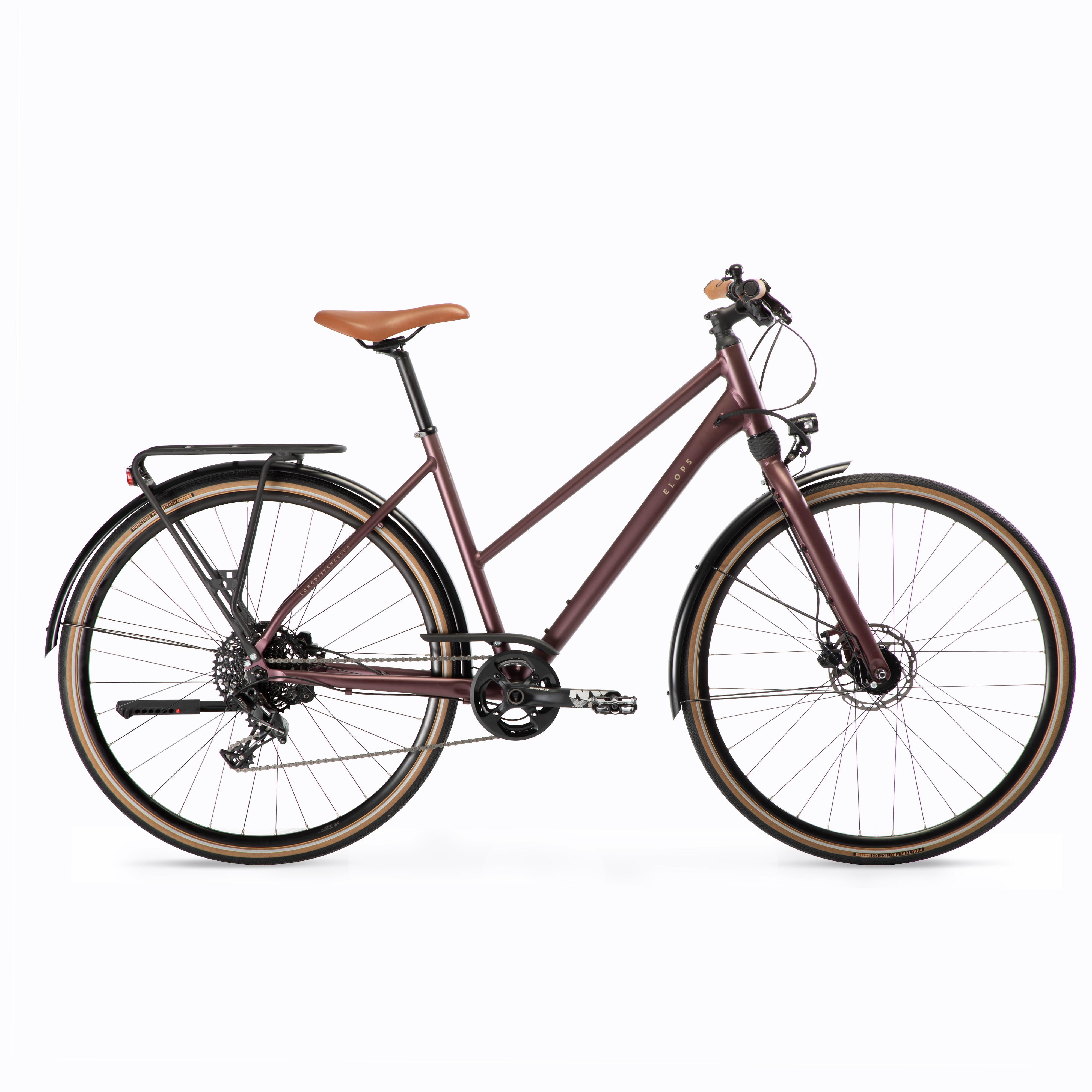 Elops City Bike Long Distance 28 Zoll Elops LD900 LF Damen bordeauxrot