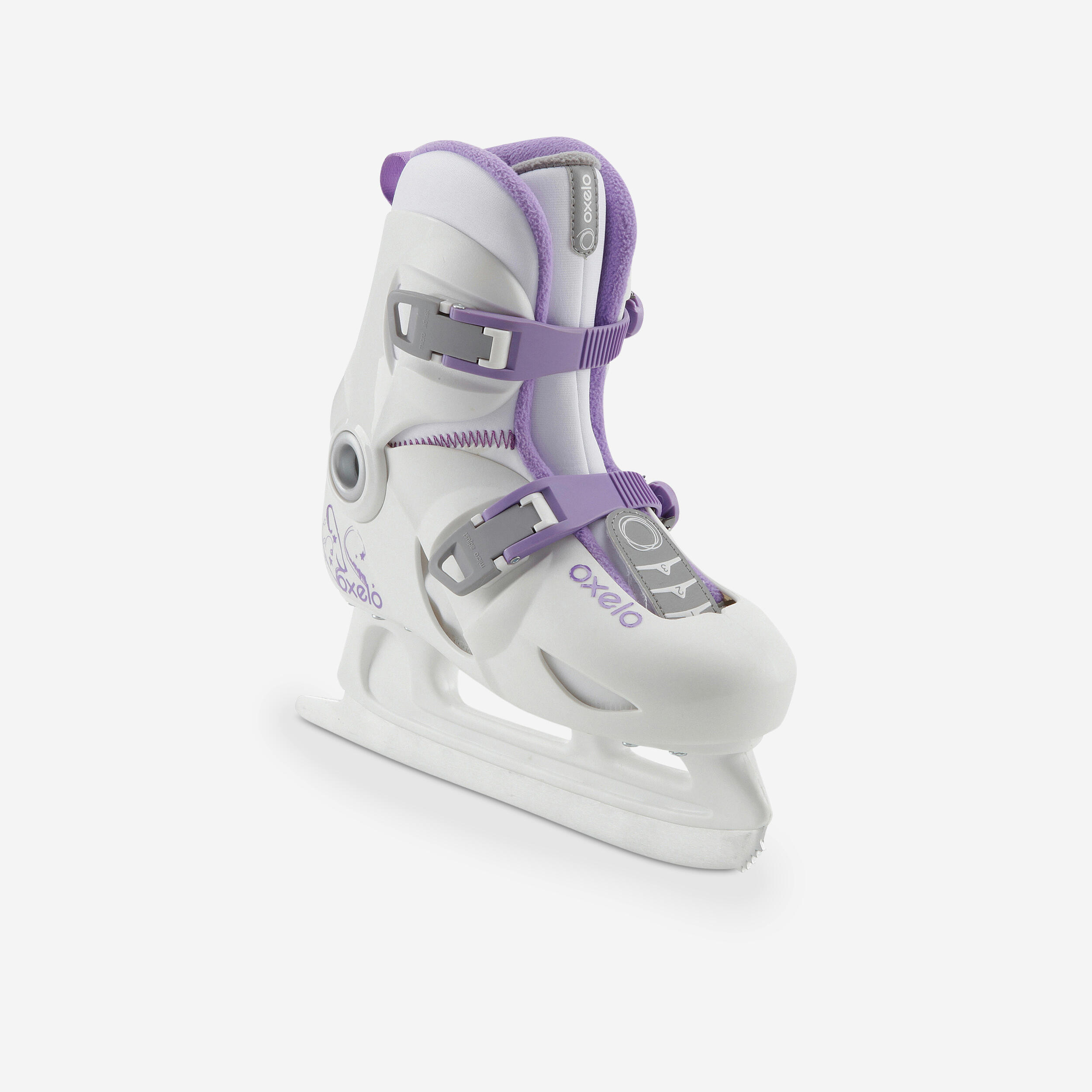Oxelo Schlittschuhe Play 3 Kinder größenverstellbar weiß/lila