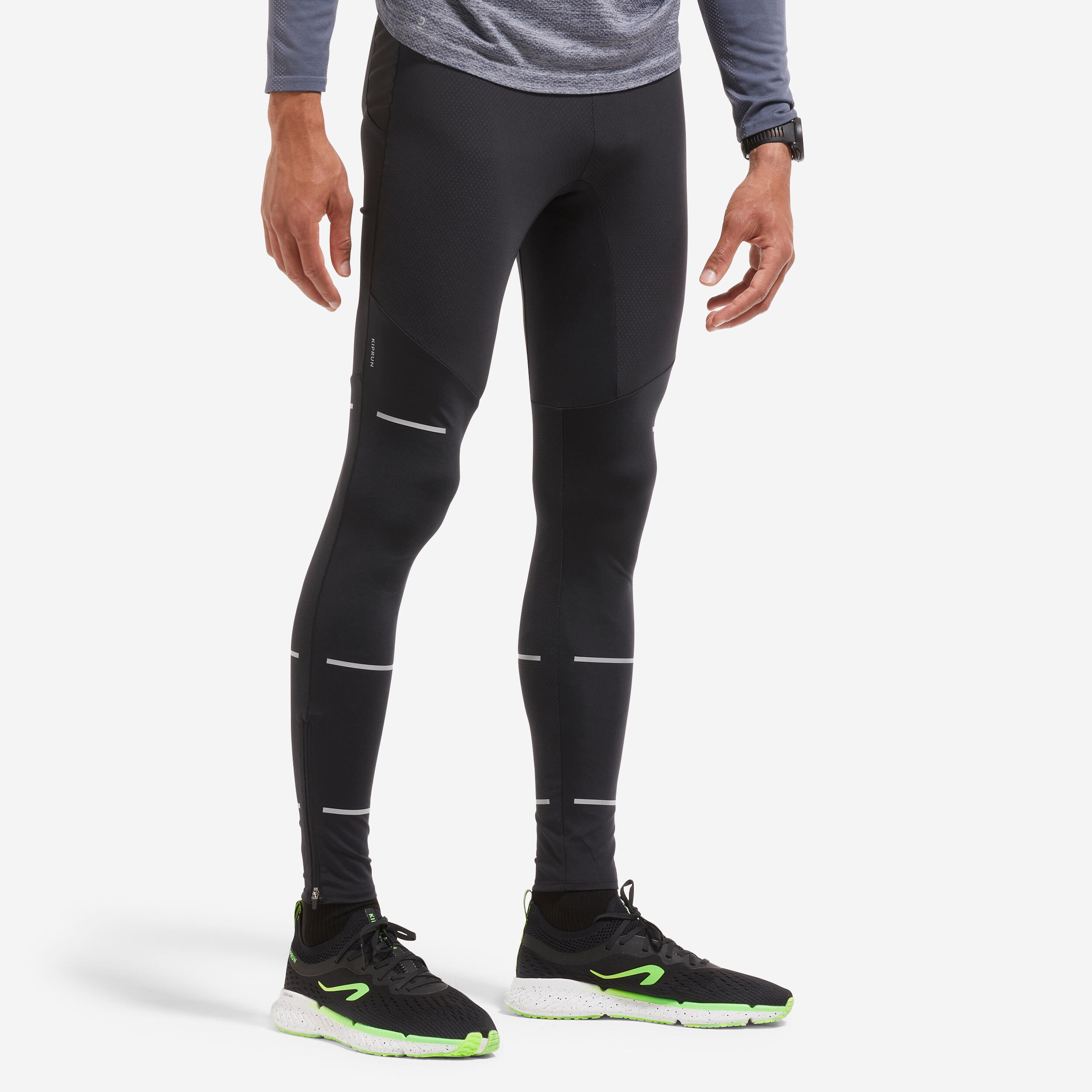 Kiprun Laufhose lang Tights Kiprun Dry Herren schwarz