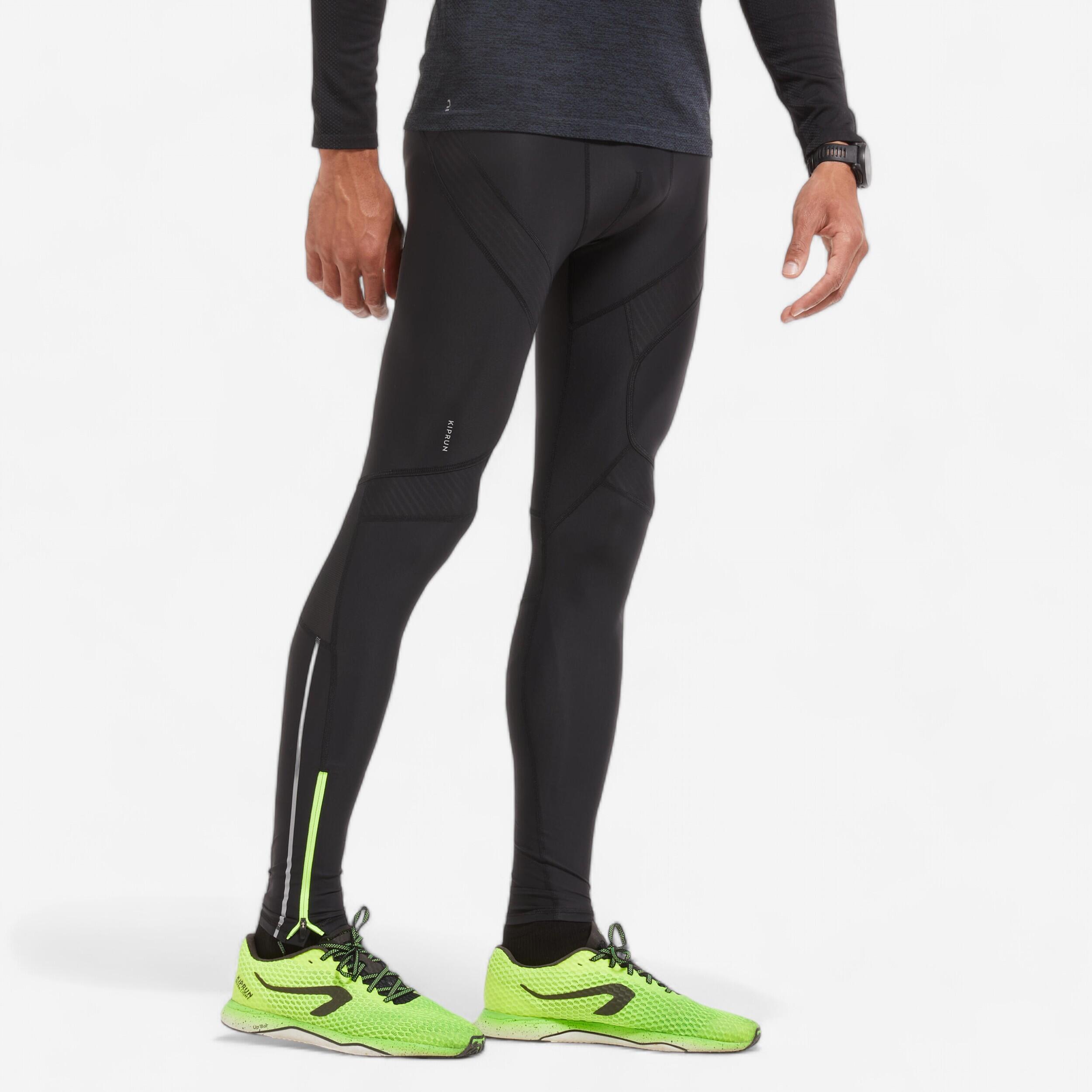 Kiprun Laufhose lang Tights Kiprun mit Kompression Herren schwarz