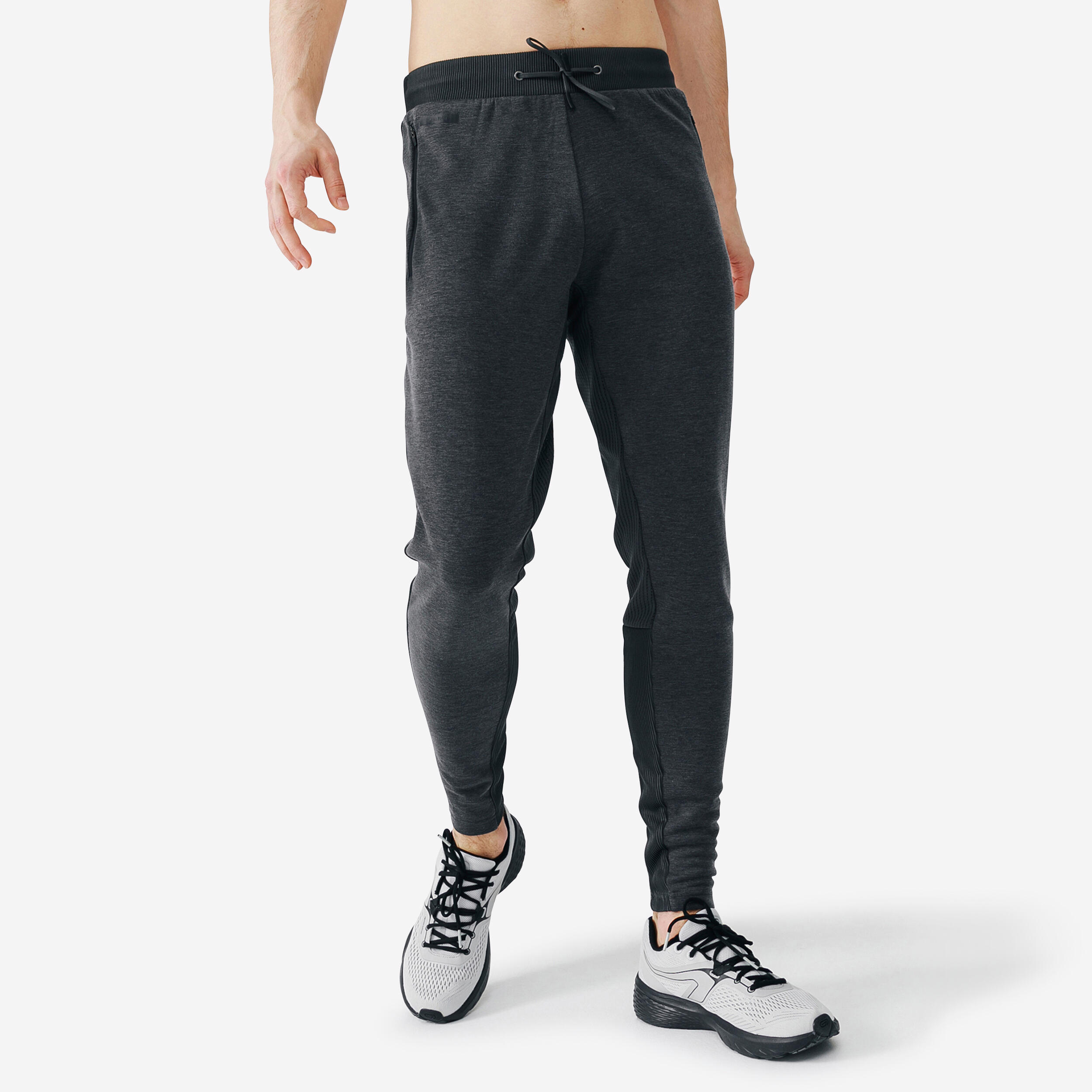 Kalenji Laufhose lang Warm+ Herren grau