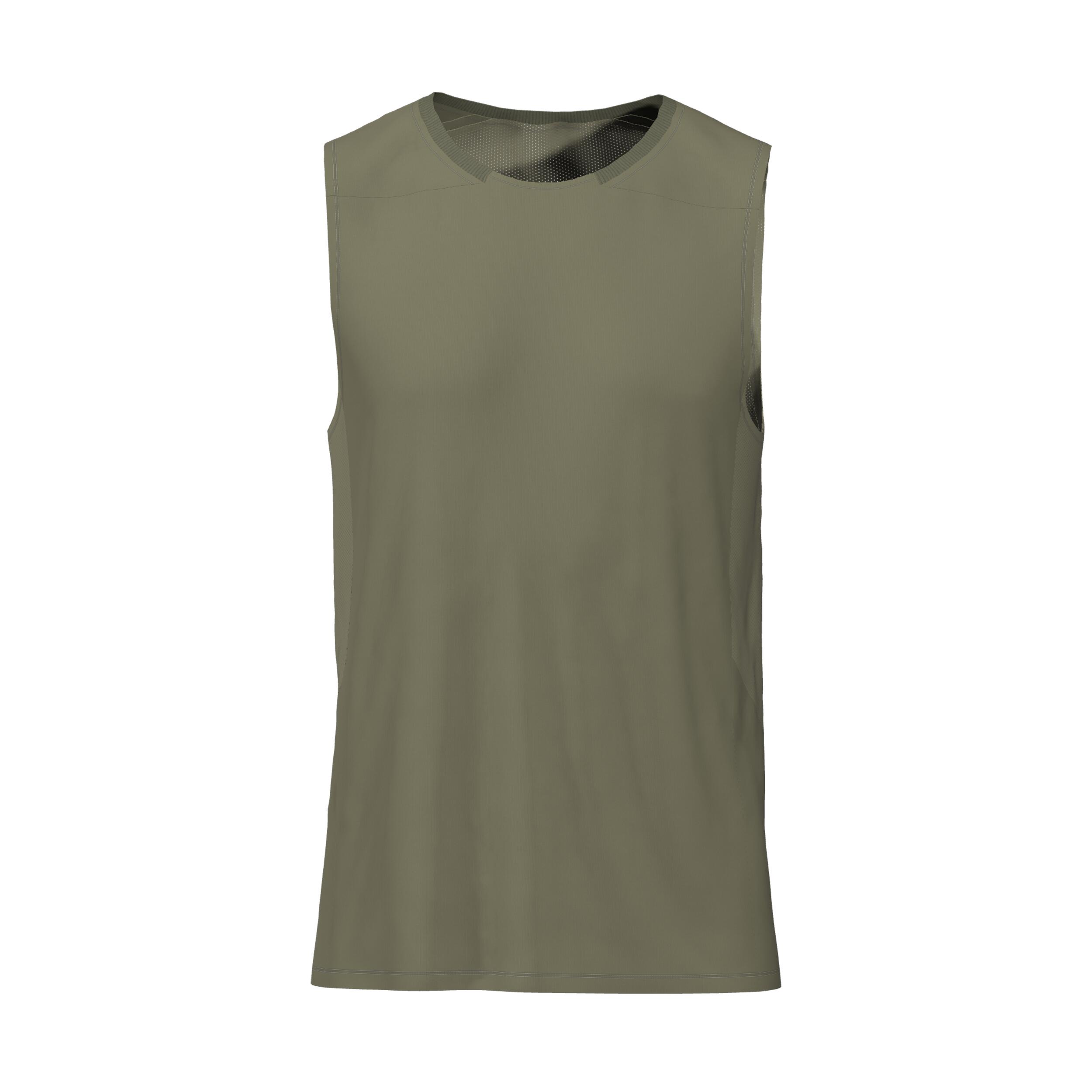 Domyos Tank-Shirt 500 Fitness atmungsaktiv Rundhals Herren khaki