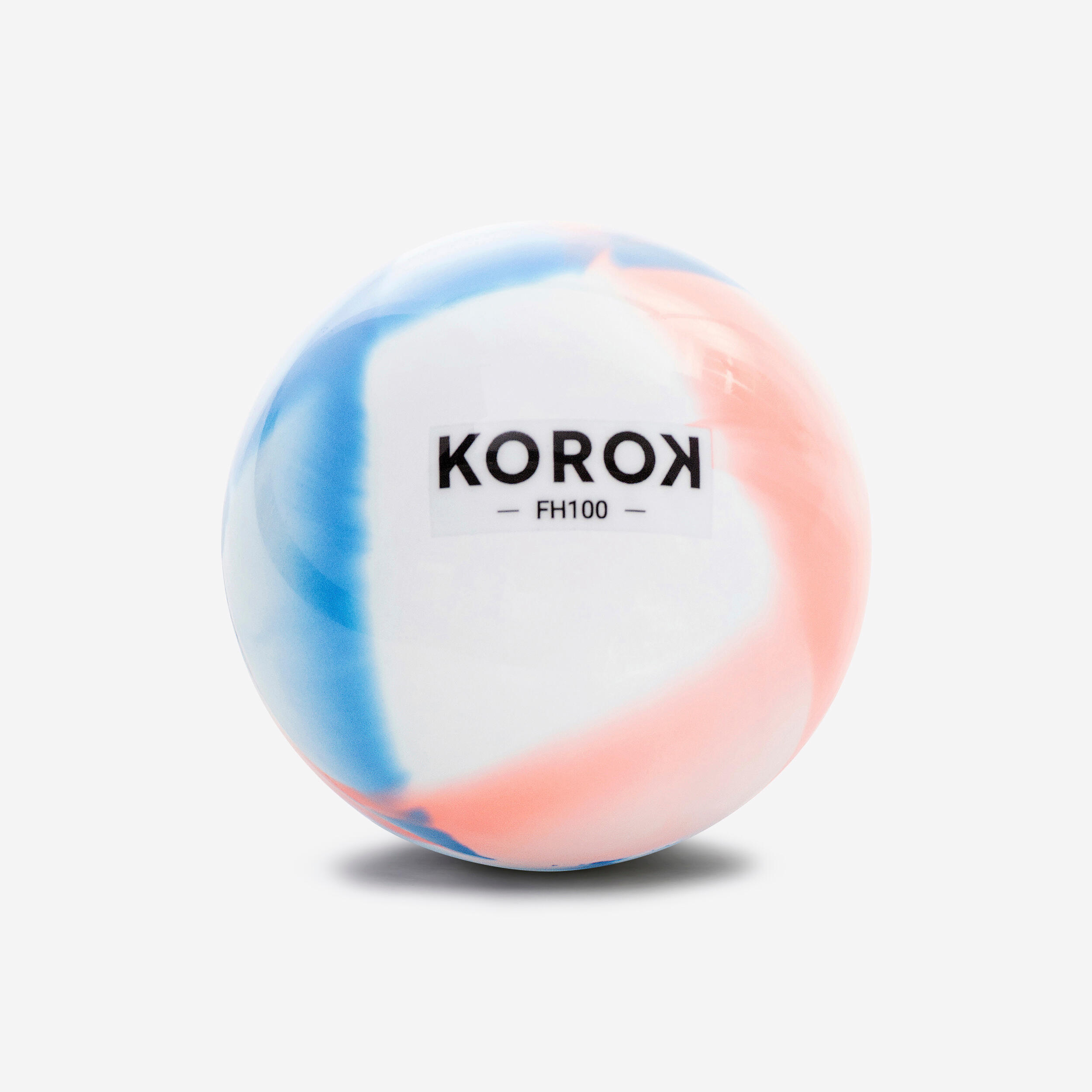 Korok Feldhockeyball FH100 glatt blau/korallenrot