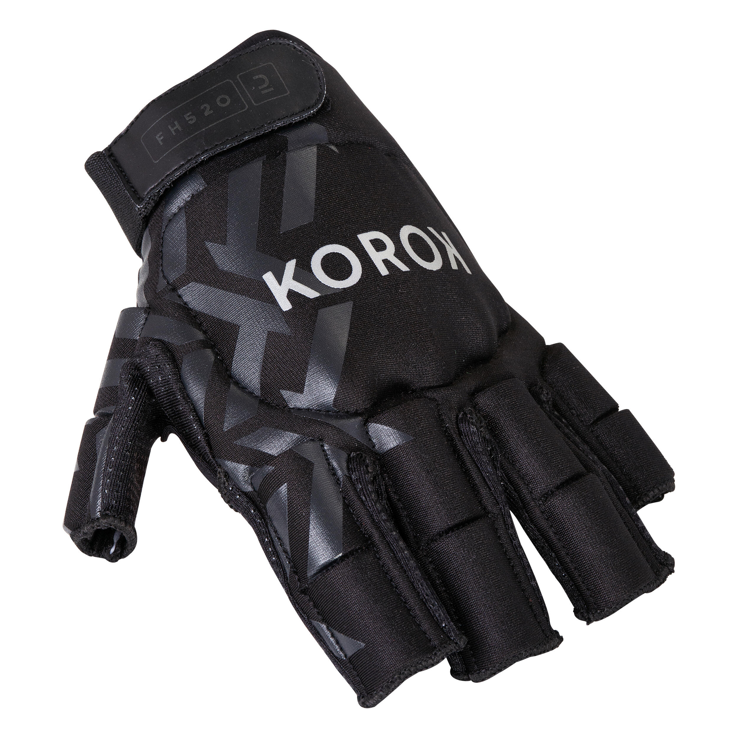 Korok Handschuh Hockey FH520 3/4-Finger Jugendl./Erwachsene schwarz/grau