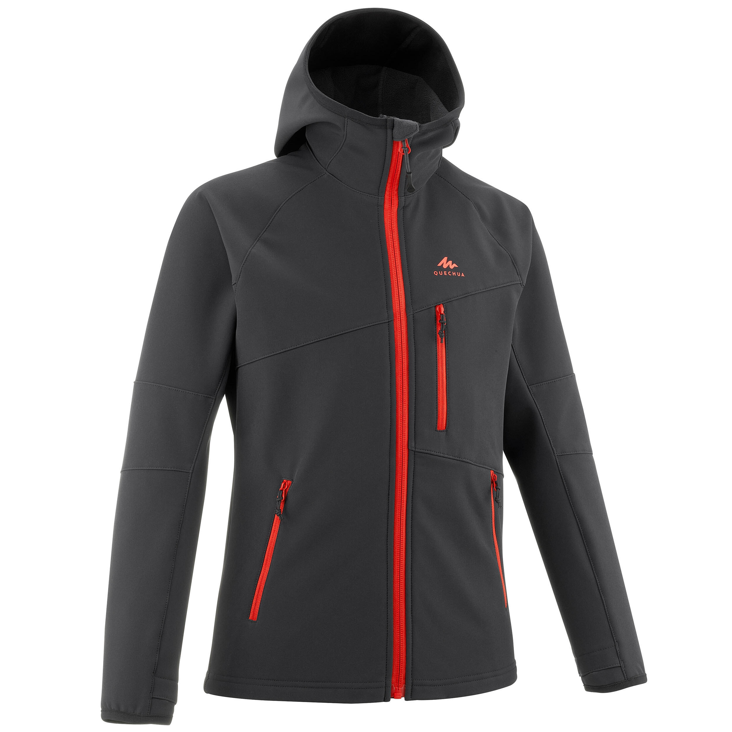 Quechua Softshelljacke Bergwandern MH550 Kinder Gr.122–170 schwarz