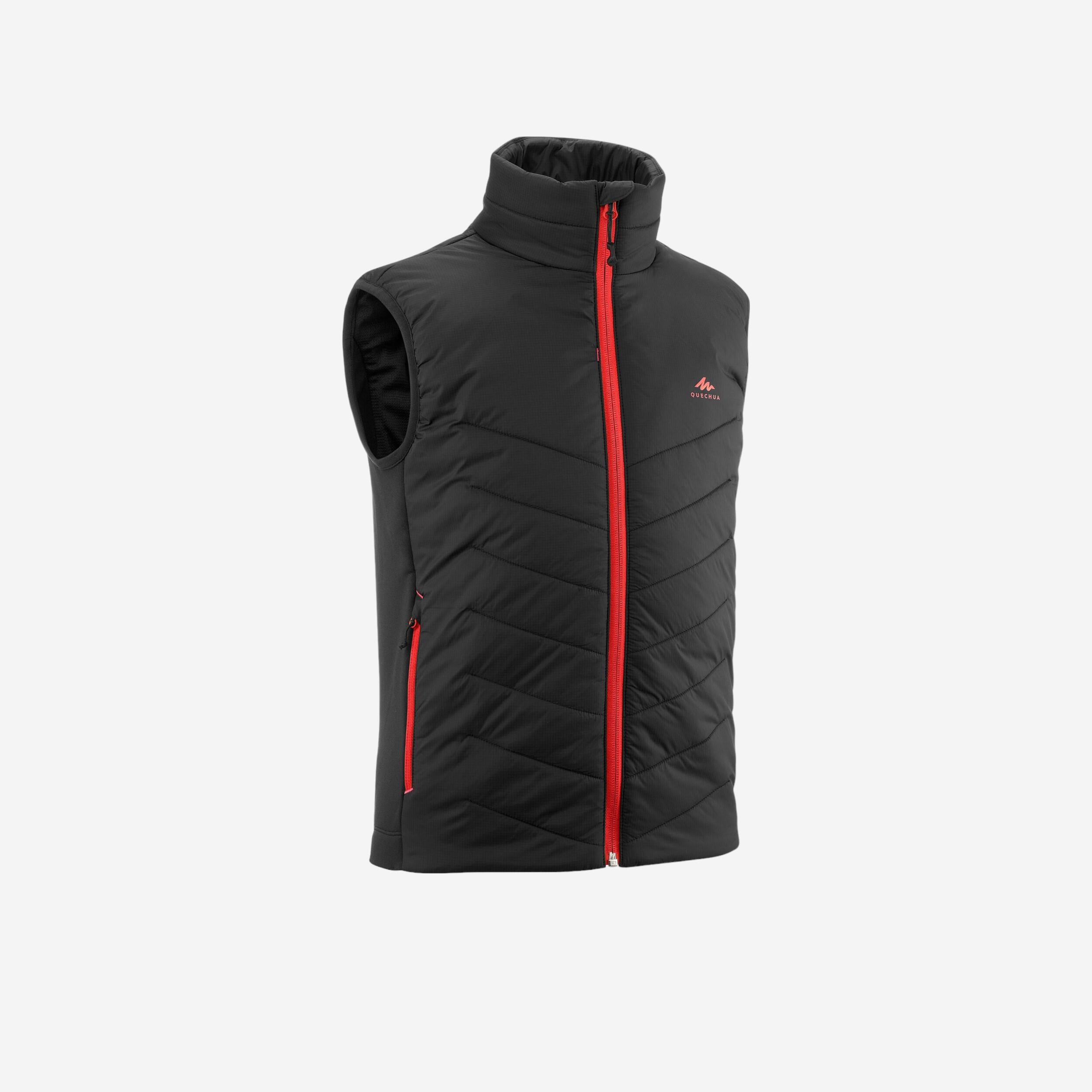 Quechua Wattierte Hybrid-Wanderweste Kinder Bergwandern MH500 Gr. 122–170 schwarz