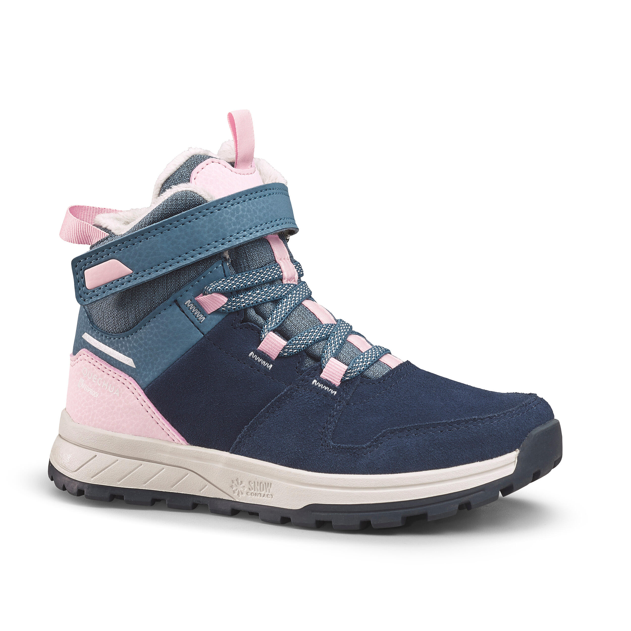 Quechua Wanderschuhe Winterwandern - SH100 Leder warm wasserdicht Klettverschluss Kinder Gr. 24–34