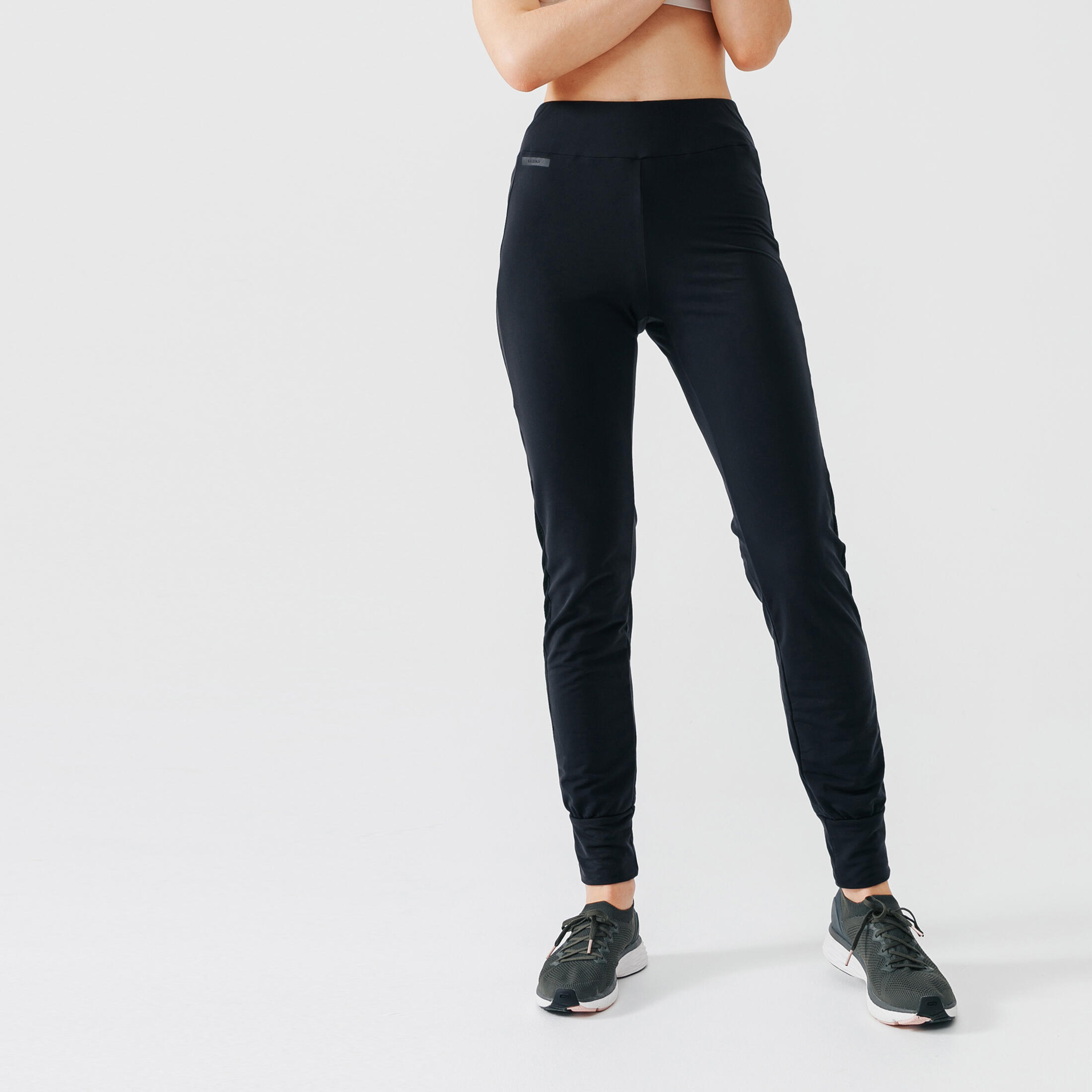 Kalenji Laufhose lang Warm Damen schwarz