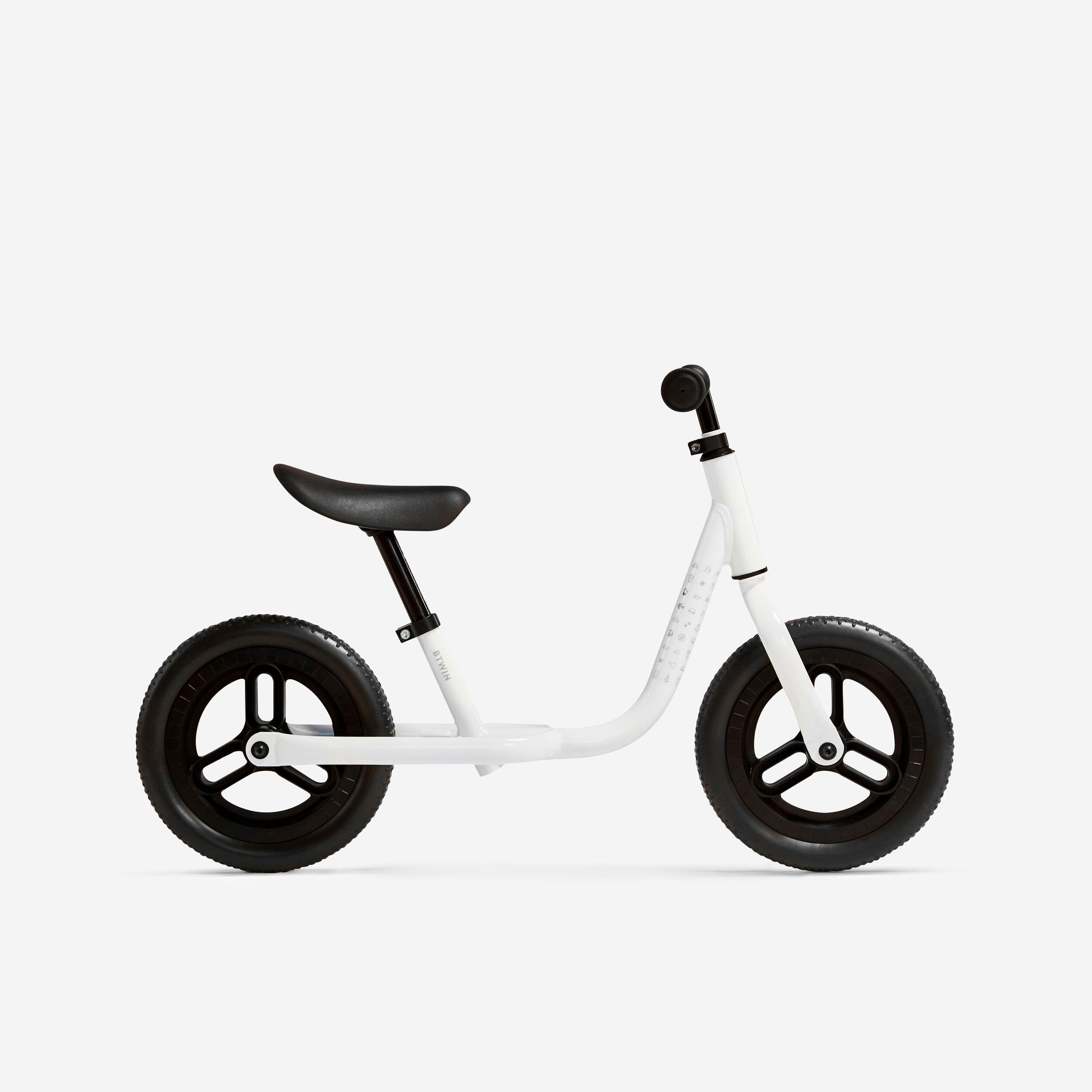 Btwin Laufrad Kinder 10 Zoll Runride 100 weiß/schwarz