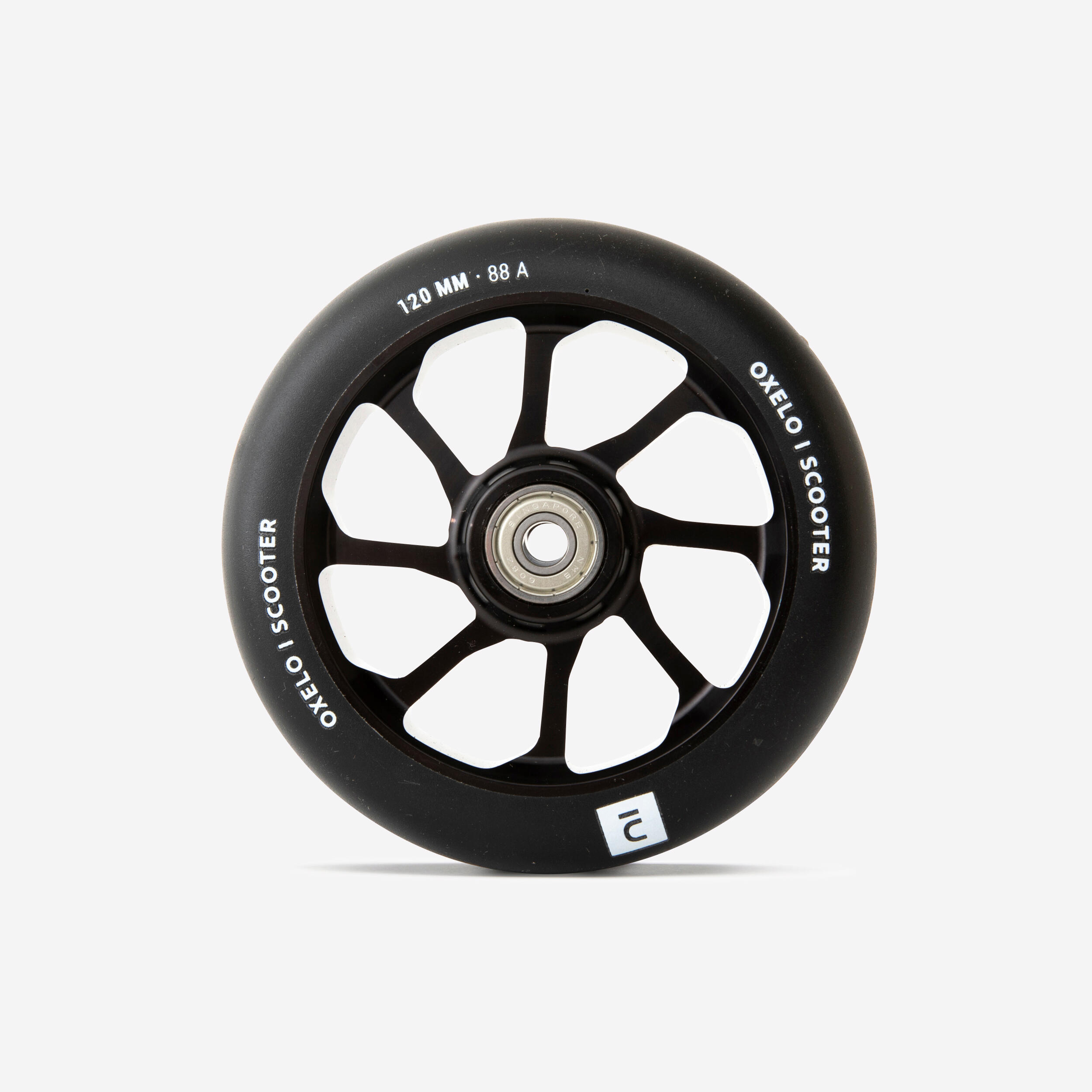 Oxelo Stunt Scooter Rolle Alu-Core Neochrom PU 120 mm transparent