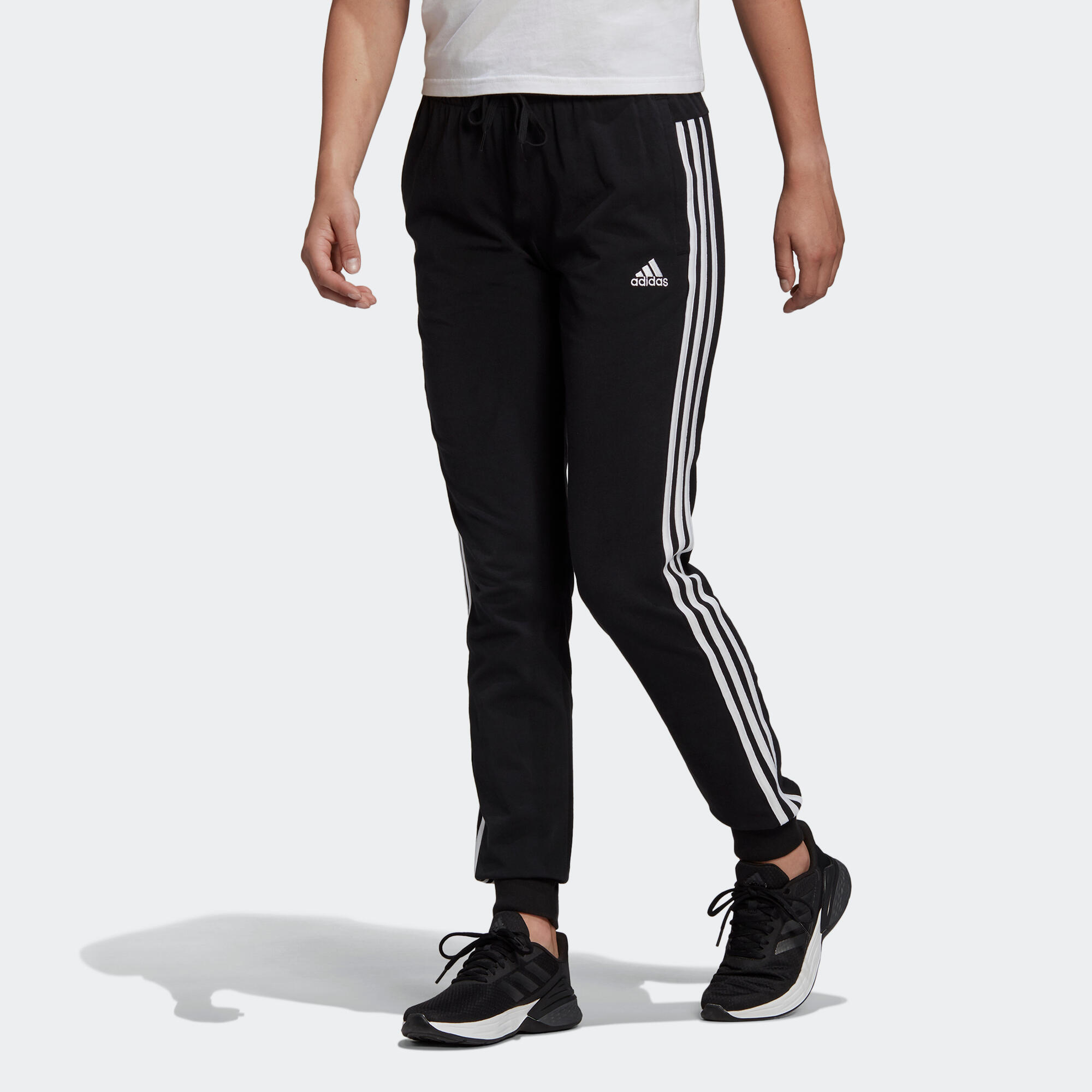 Adidas Jogginghose Fitness Slim Damen schwarz
