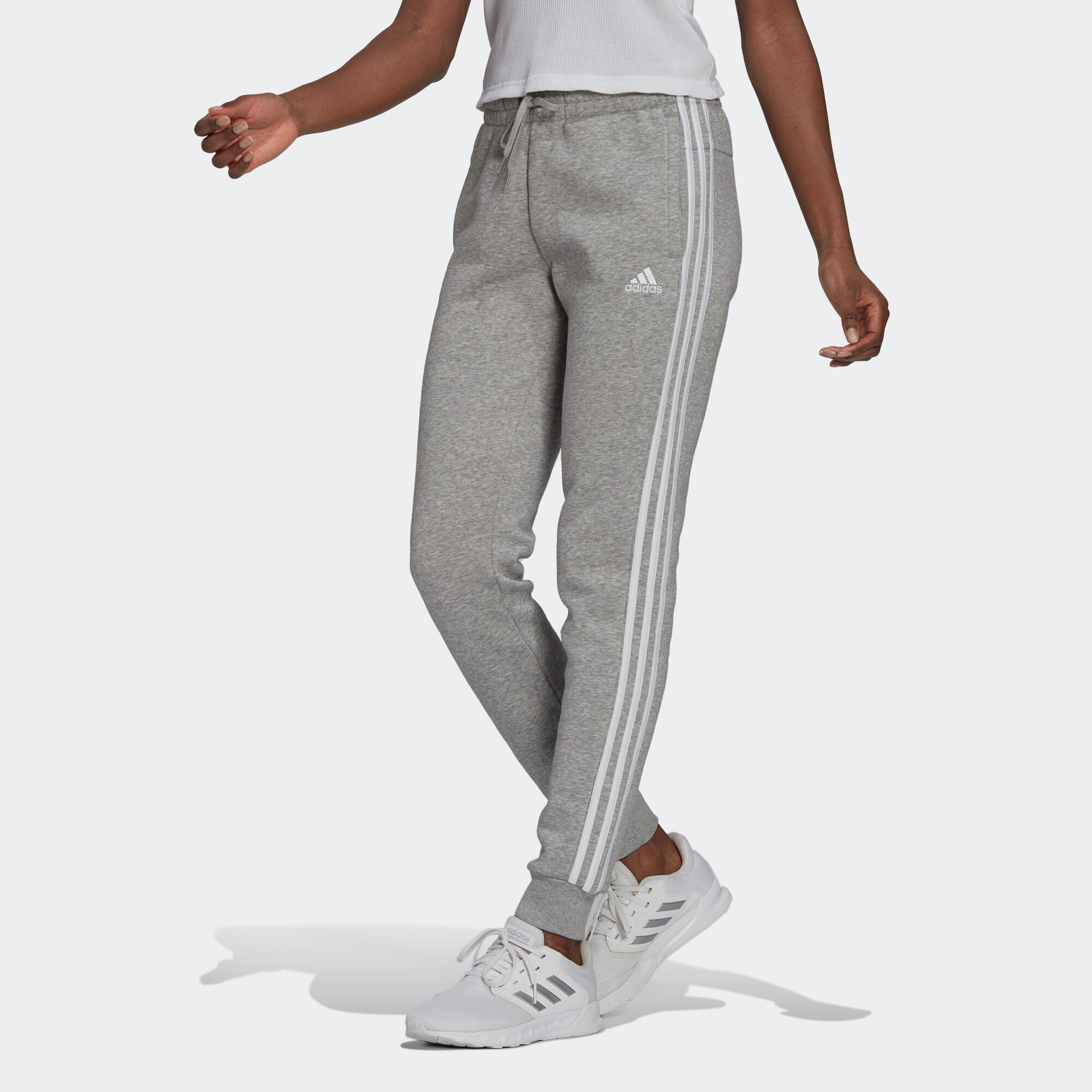 Adidas Jogginghose Fitness Slim Damen grau