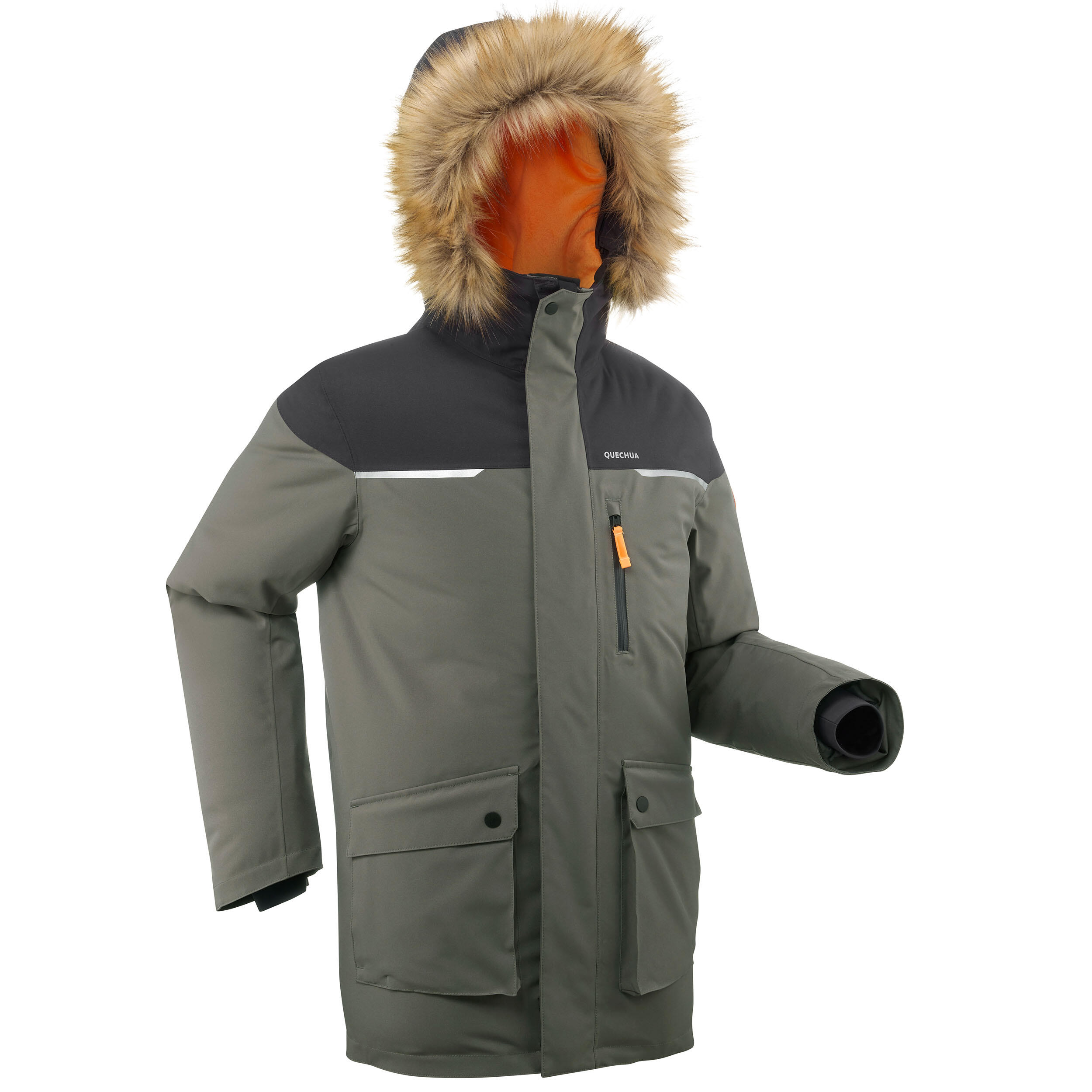 Quechua Parka Winterwandern SH500 Ultra-Warm -19 °C wasserdicht Kinder Gr. 122–170 khaki